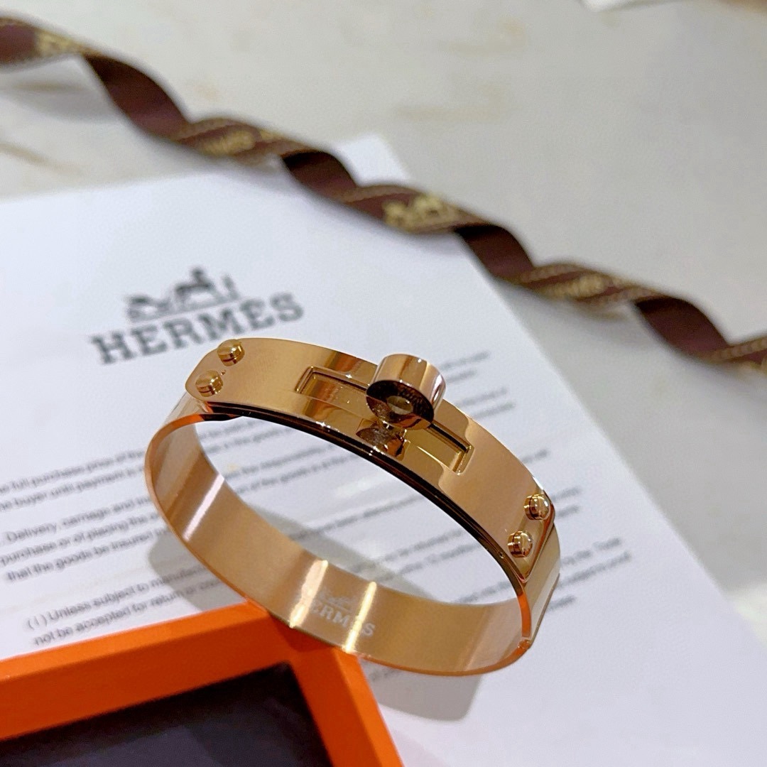 Pulsera Hermes Kelly oro rosa 17cm