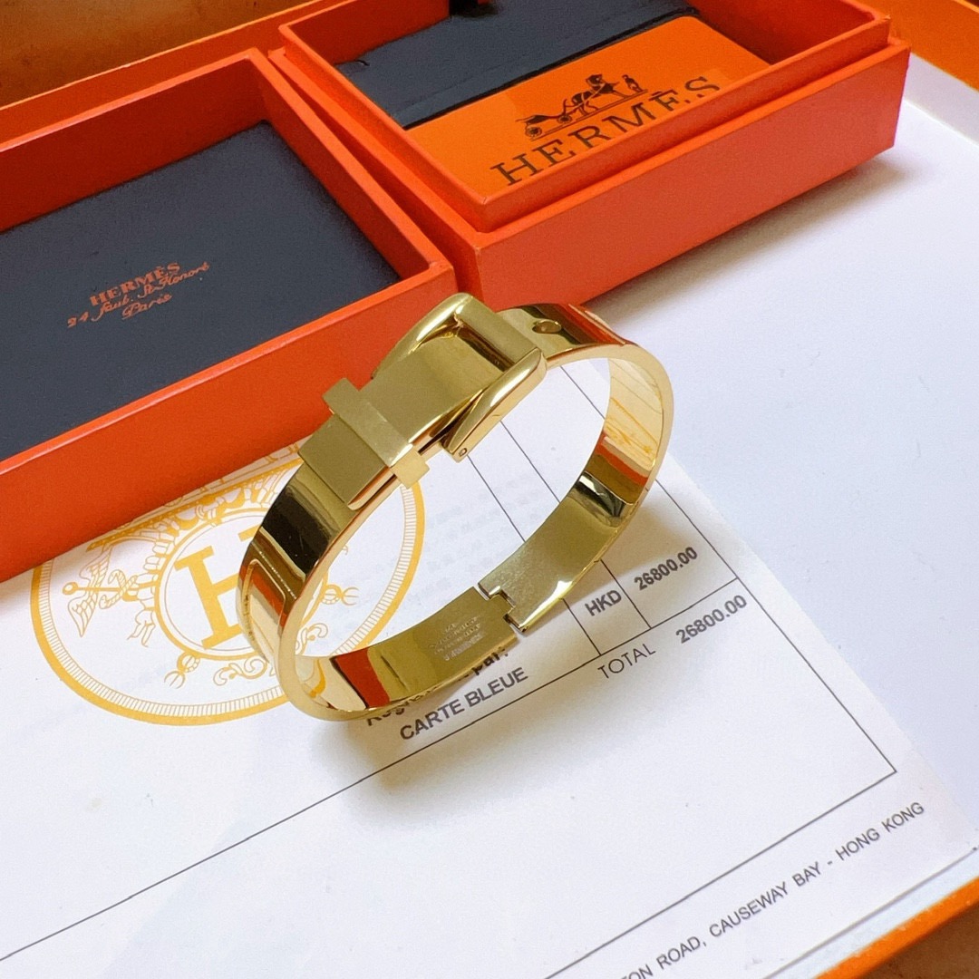 Hermes Belt Buckle Clic Clac H pulsera de metal dorado 17 cm de circunferencia interior