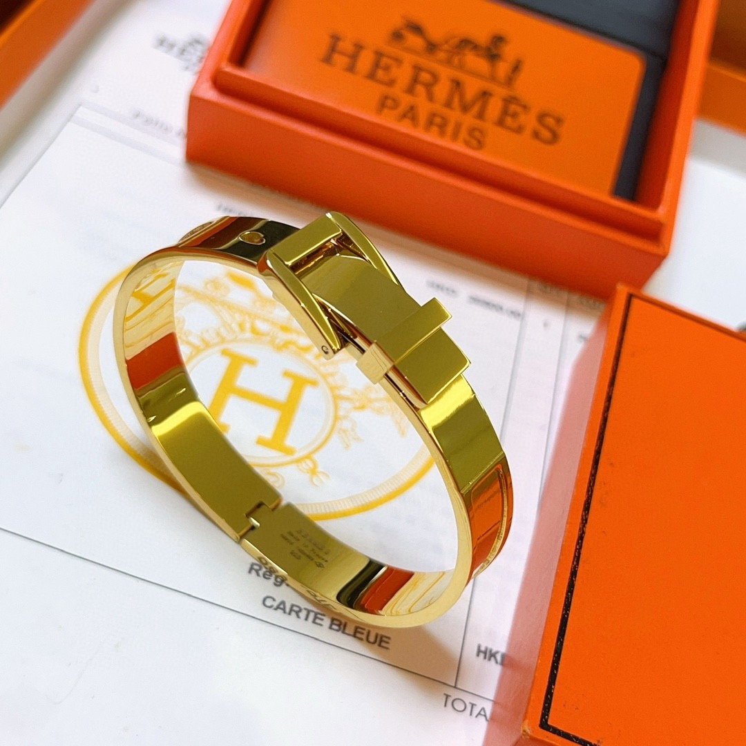 Hermes Belt Buckle Clic Clac H pulsera de metal dorado 17 cm de circunferencia interior