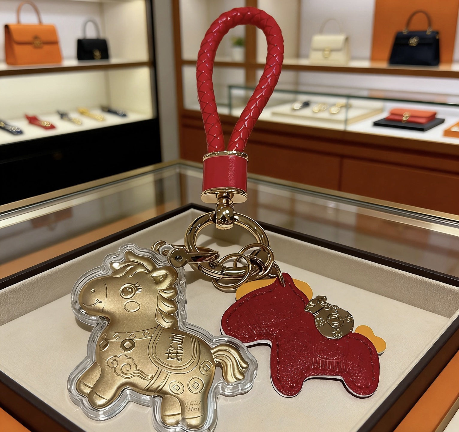 Ciondolo Hermes in oro rosso 12 cm