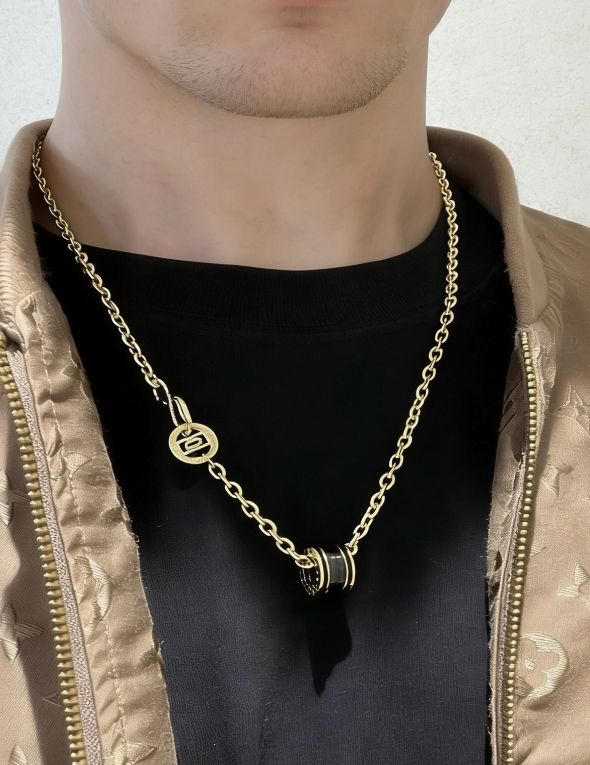 Bvlgari B zero1 necklace 18K yellow gold with black ceramic 60cm