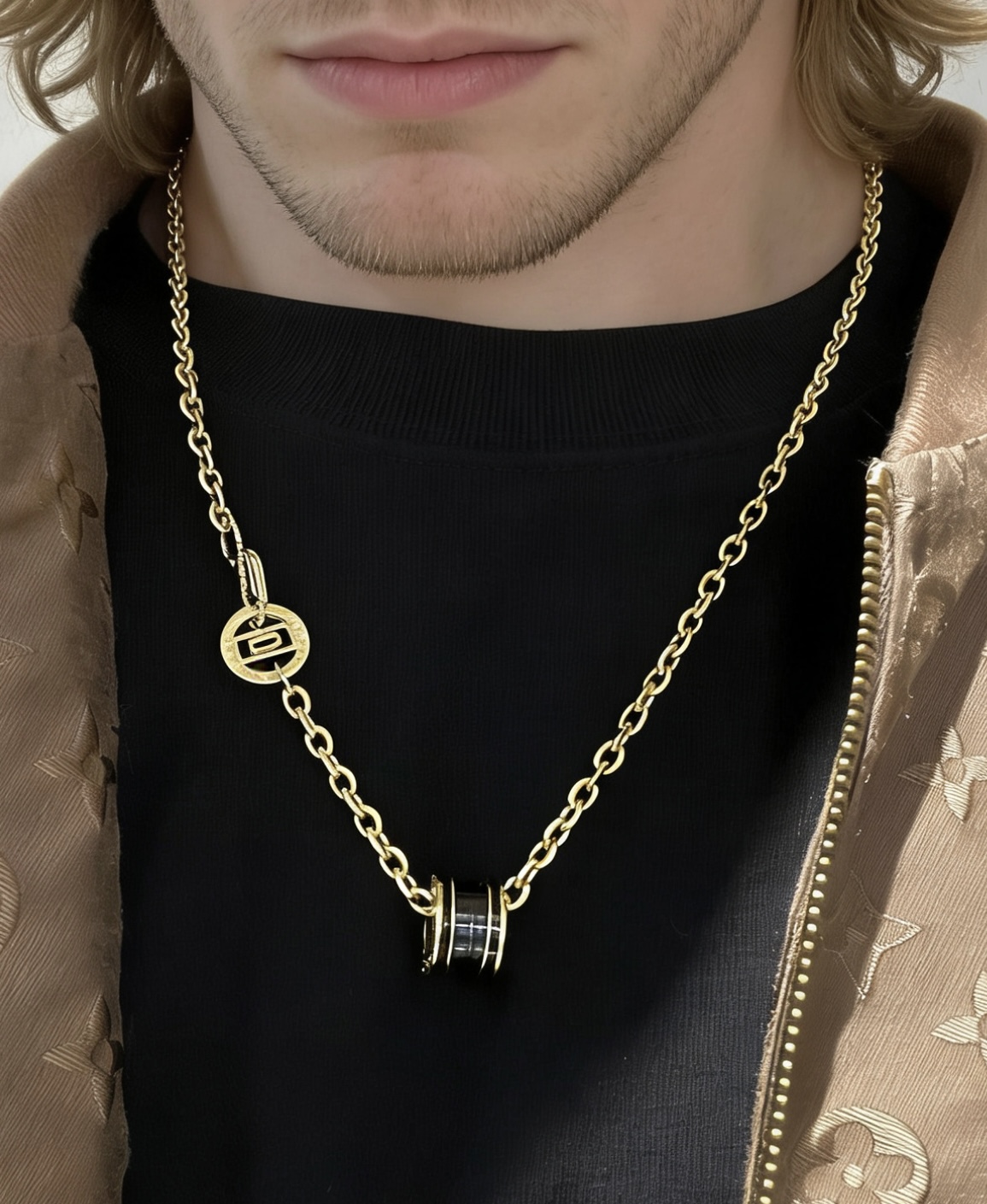 Bvlgari B zero1 necklace 18K yellow gold with black ceramic 60cm