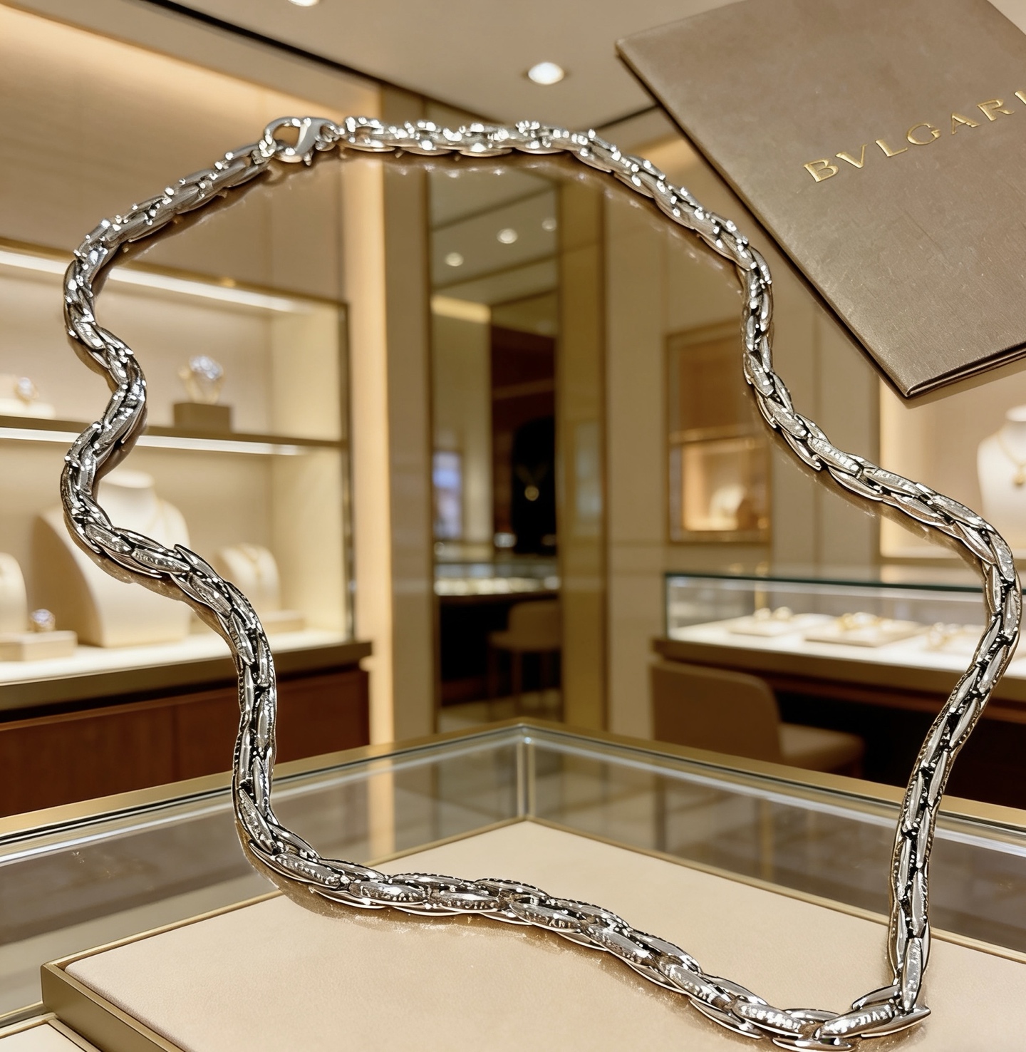 Bvlgari Bvlgari Bvlgari necklace silver-toned 18K white gold no accent stones 50cm