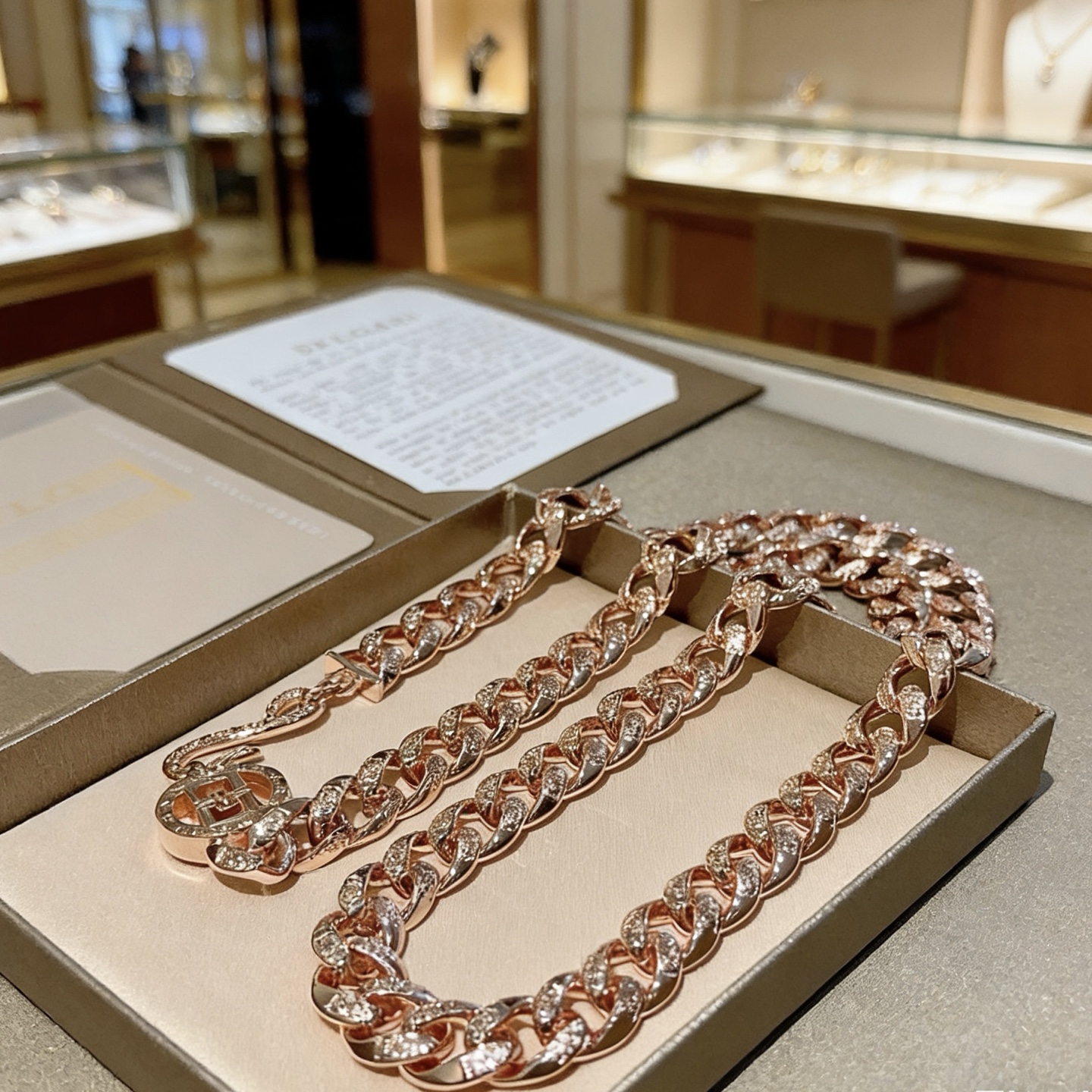Bvlgari DIVAS DREAM necklace 18K rose gold with diamond accents 60