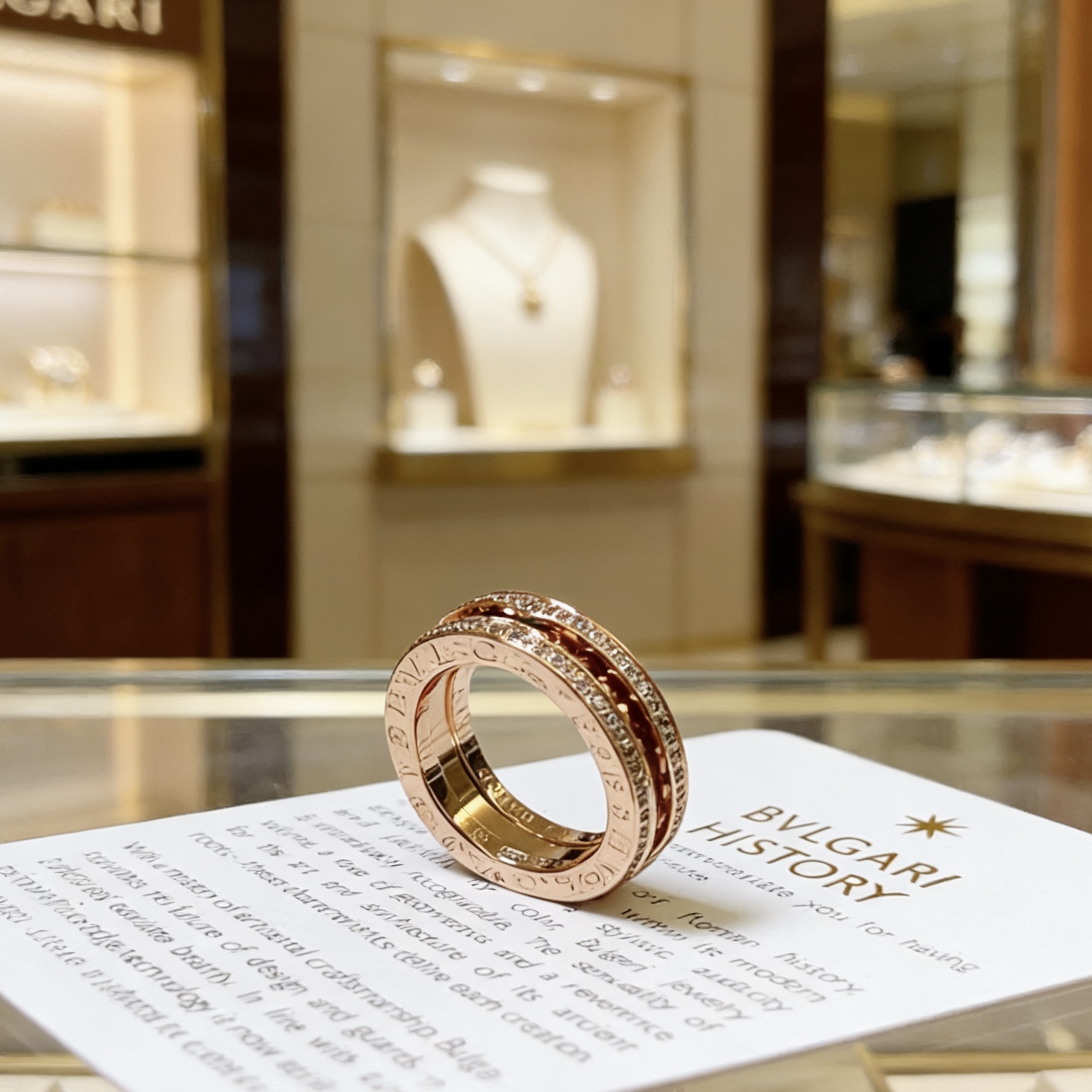 Bvlgari B zero1 ring 18k yellow gold with clear pave diamonds 10
