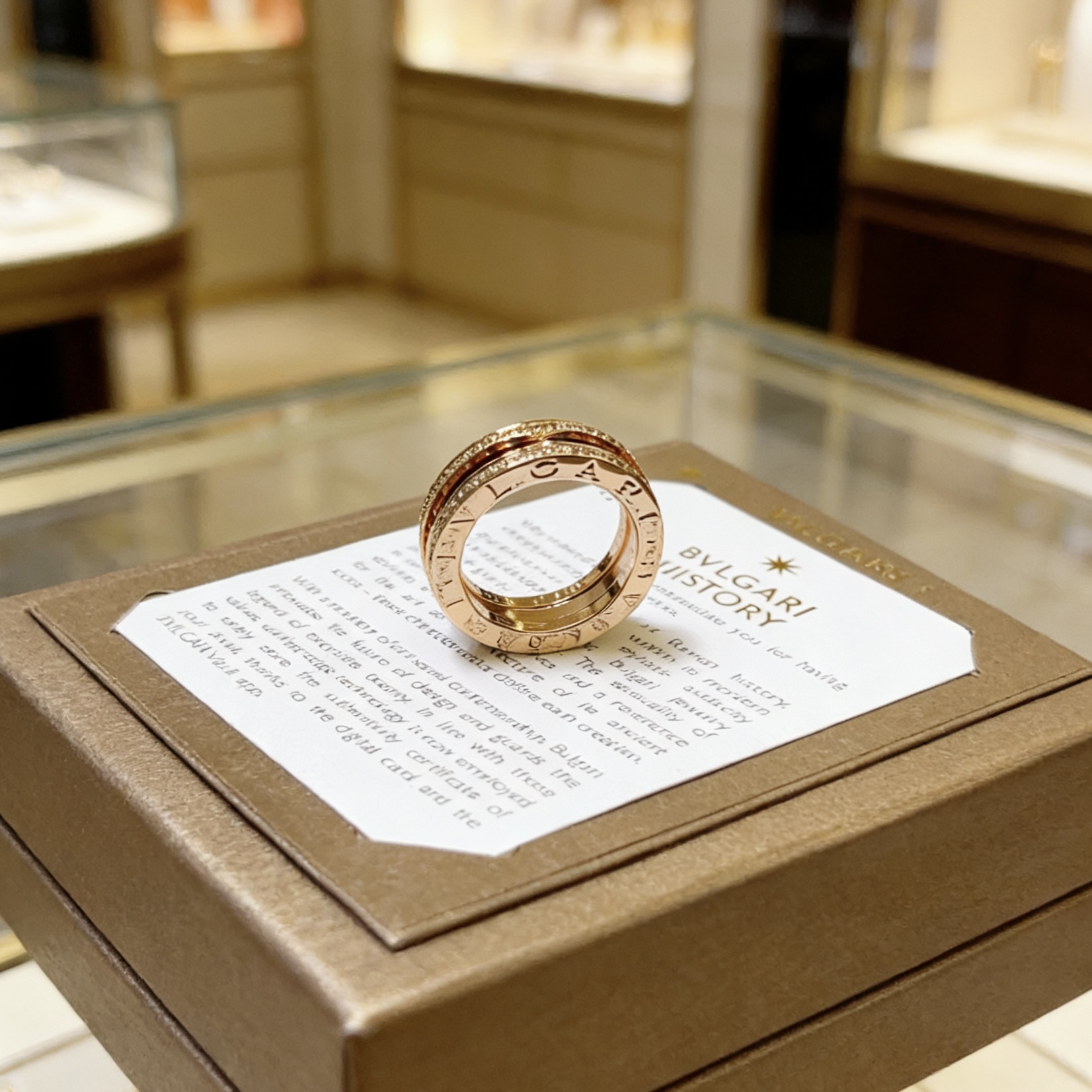Bvlgari B zero1 ring 18k yellow gold with clear pave diamonds 10