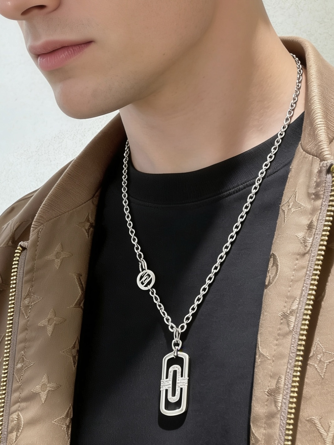 Bvlgari Parentesi necklace silver-toned metal with clear diamond accents 60cm