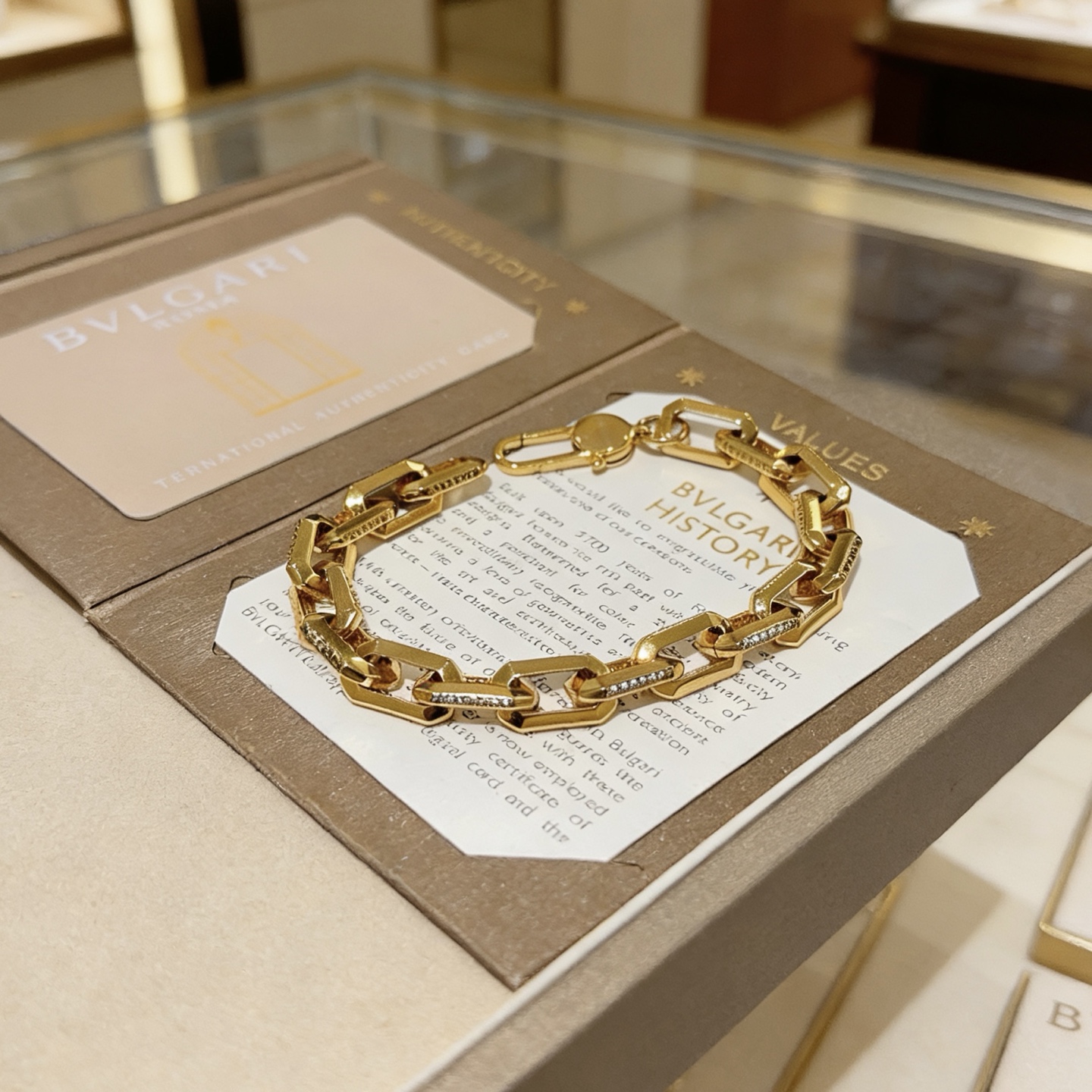 Bvlgari DIVAS DREAM bracelet 18K yellow gold with clear diamond accents 18cm