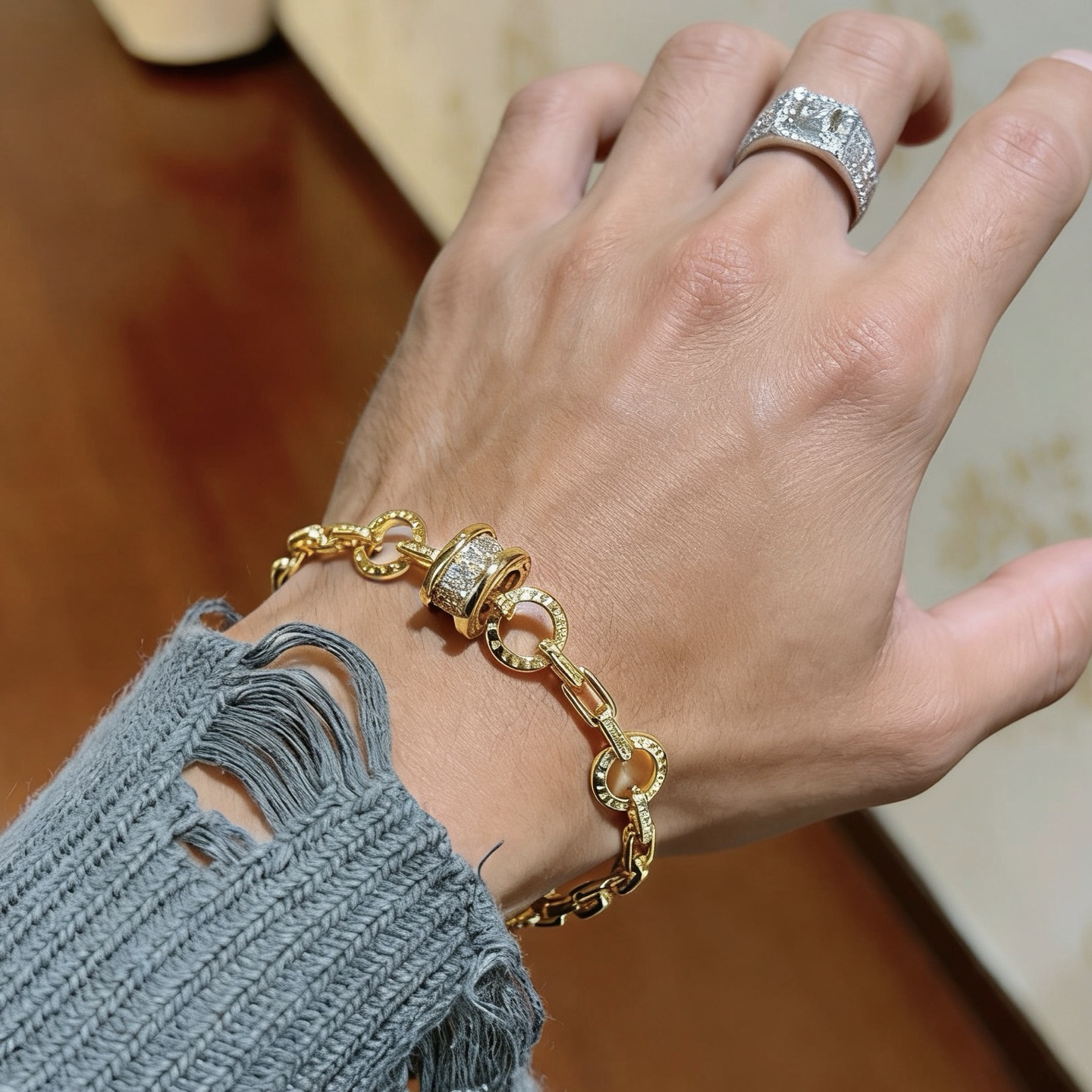 Bvlgari B zero1 bracelet yellow gold with pave diamonds 18