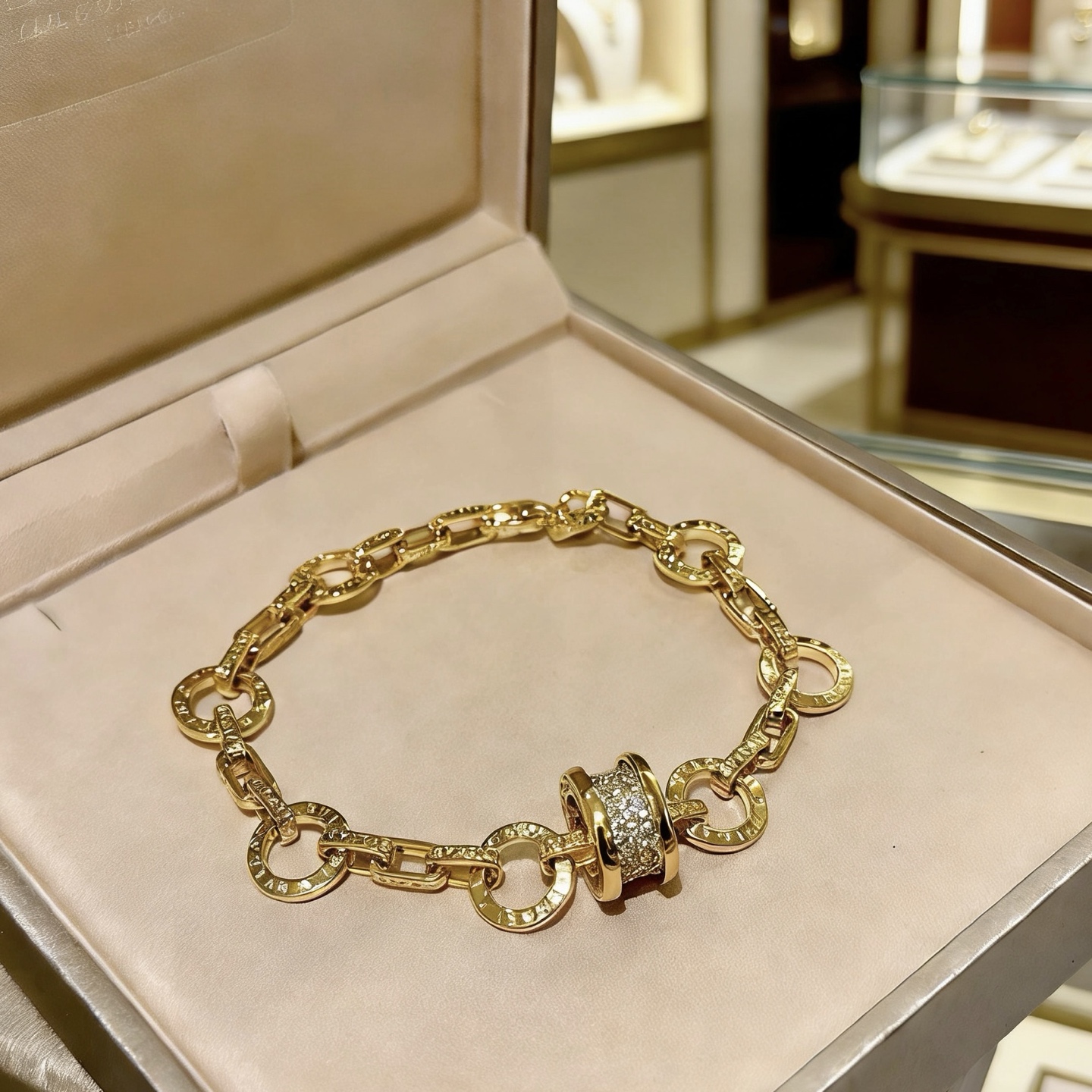Bvlgari B zero1 bracelet yellow gold with pave diamonds 18