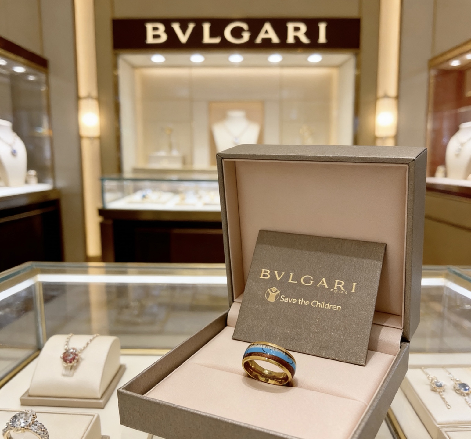 Bvlgari B zero1 ring Yellow gold with turquoise red jasper and mother-of-pearl inlay 10