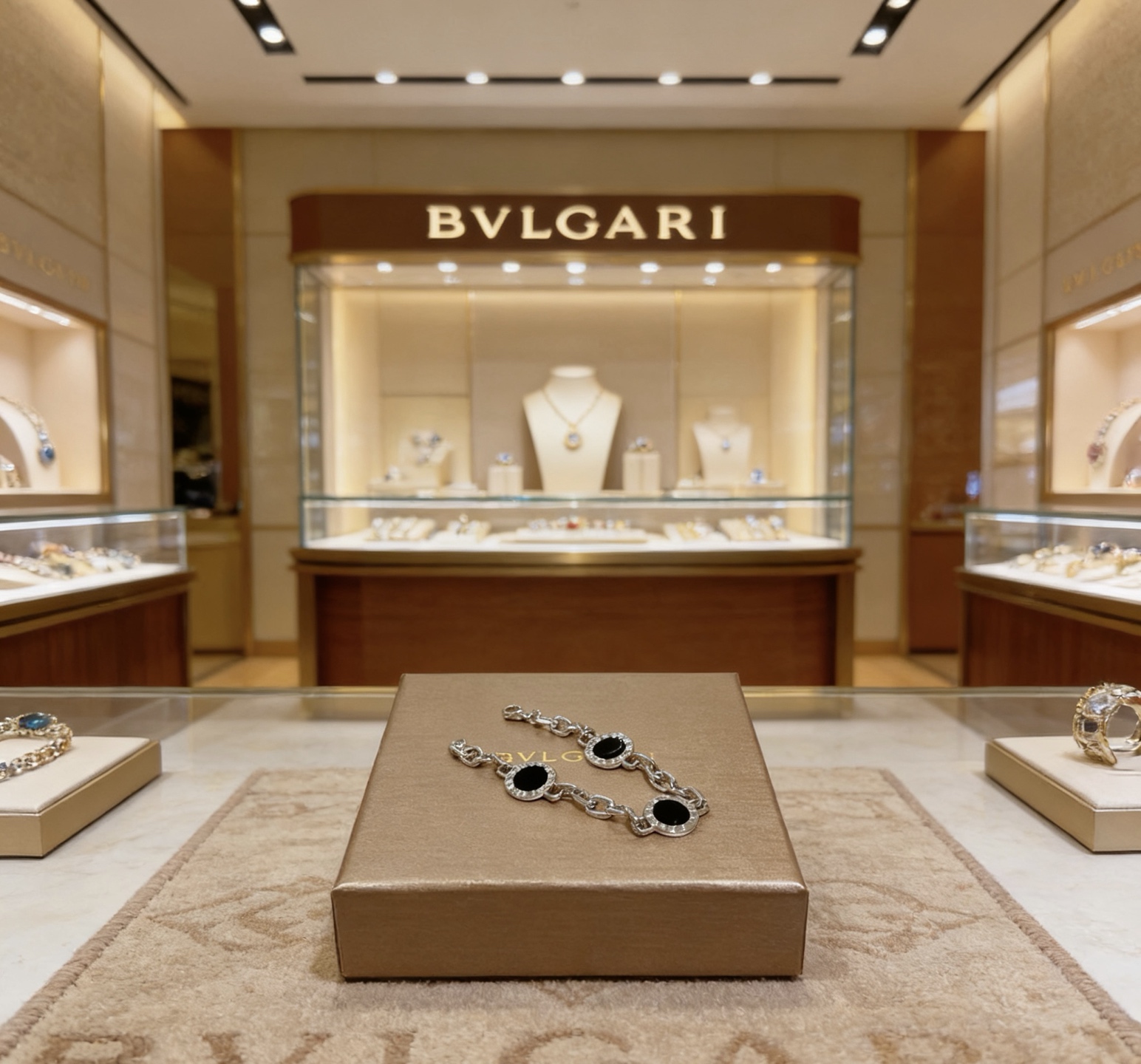 Bvlgari Bvlgari Bvlgari bracelet silver-toned metal with black onyx inlays 20cm