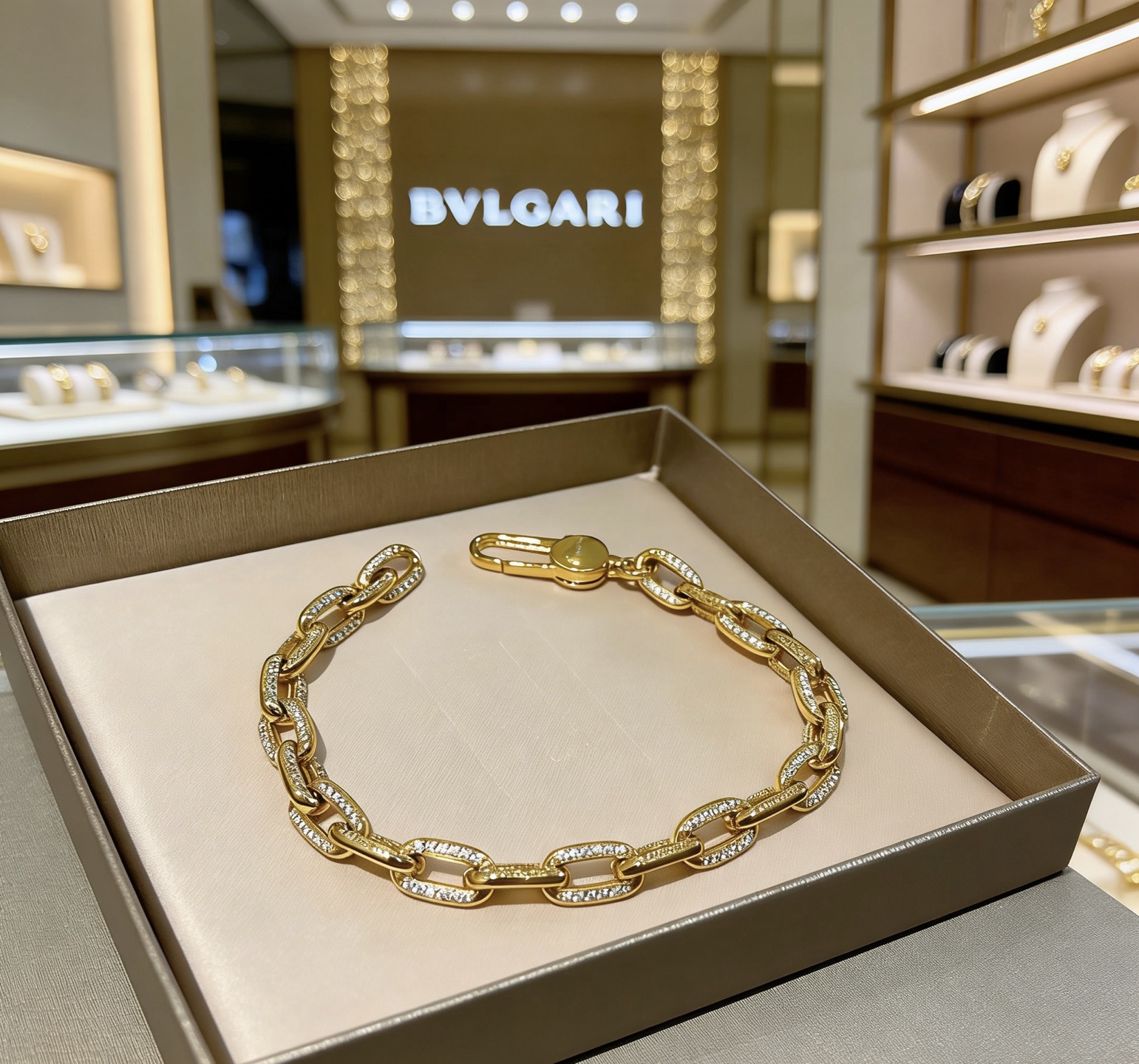 Bvlgari DIVAS DREAM bracelet 18k yellow gold with pave diamonds 18