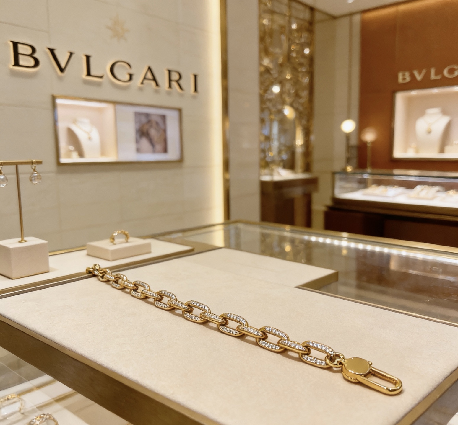 Bvlgari DIVAS DREAM bracelet 18k yellow gold with pave diamonds 18