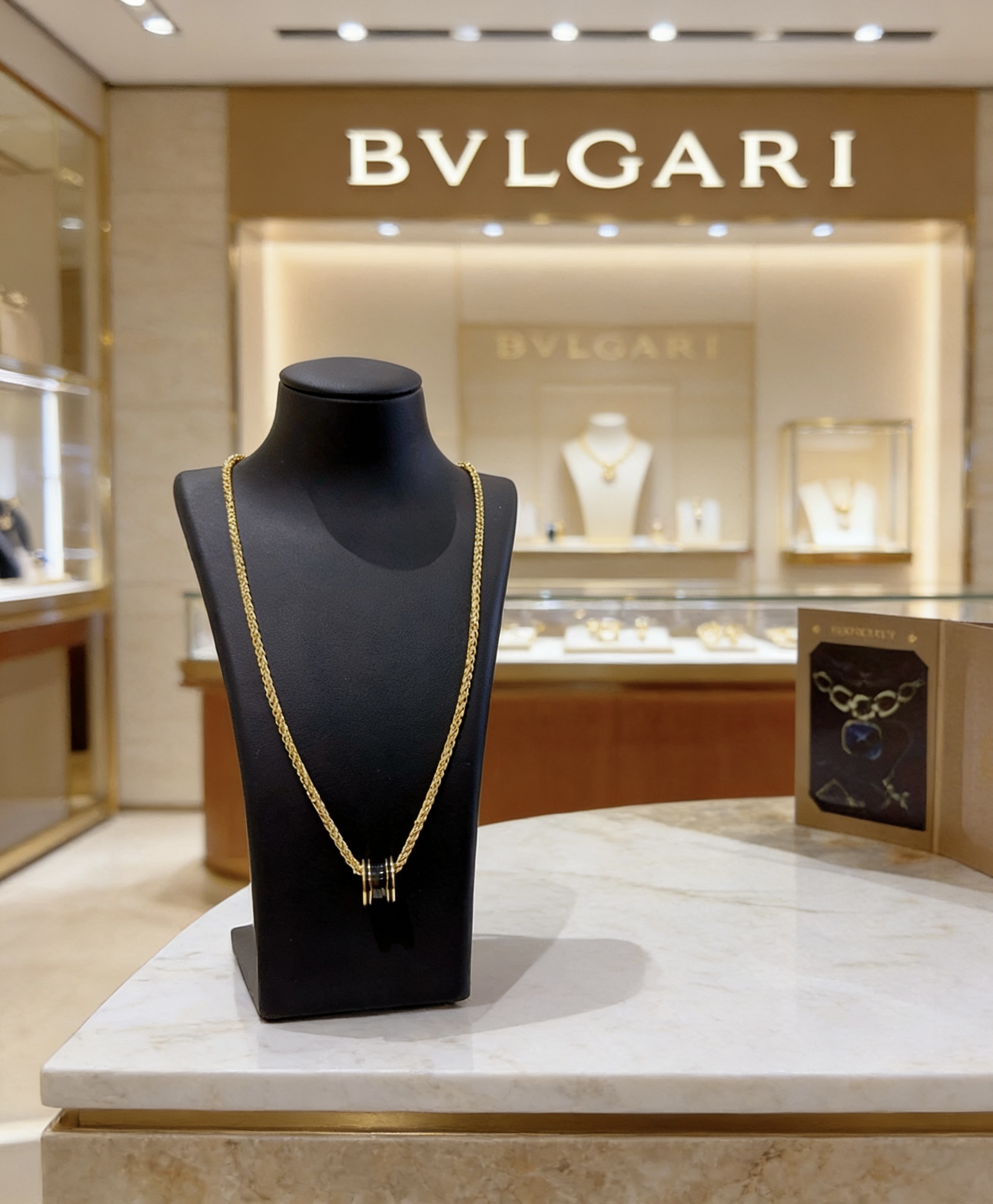 Bvlgari B zero1 necklace Yellow gold with black ceramic 60cm