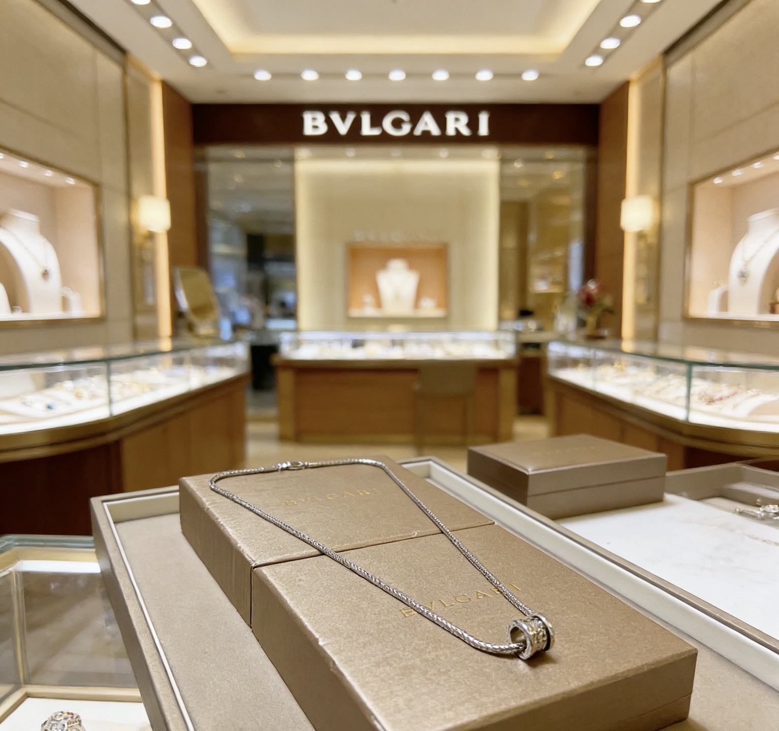 Bvlgari B zero1 necklace silver 18k white gold 46cm