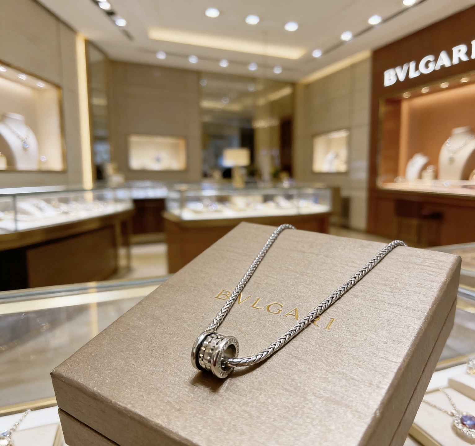 Bvlgari B zero1 necklace silver 18k white gold 46cm