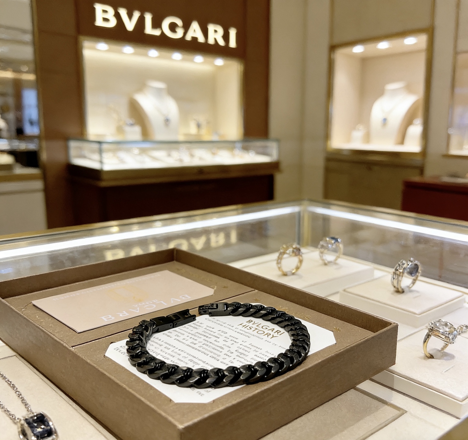 Bvlgari bracelet matte black metal 19cm