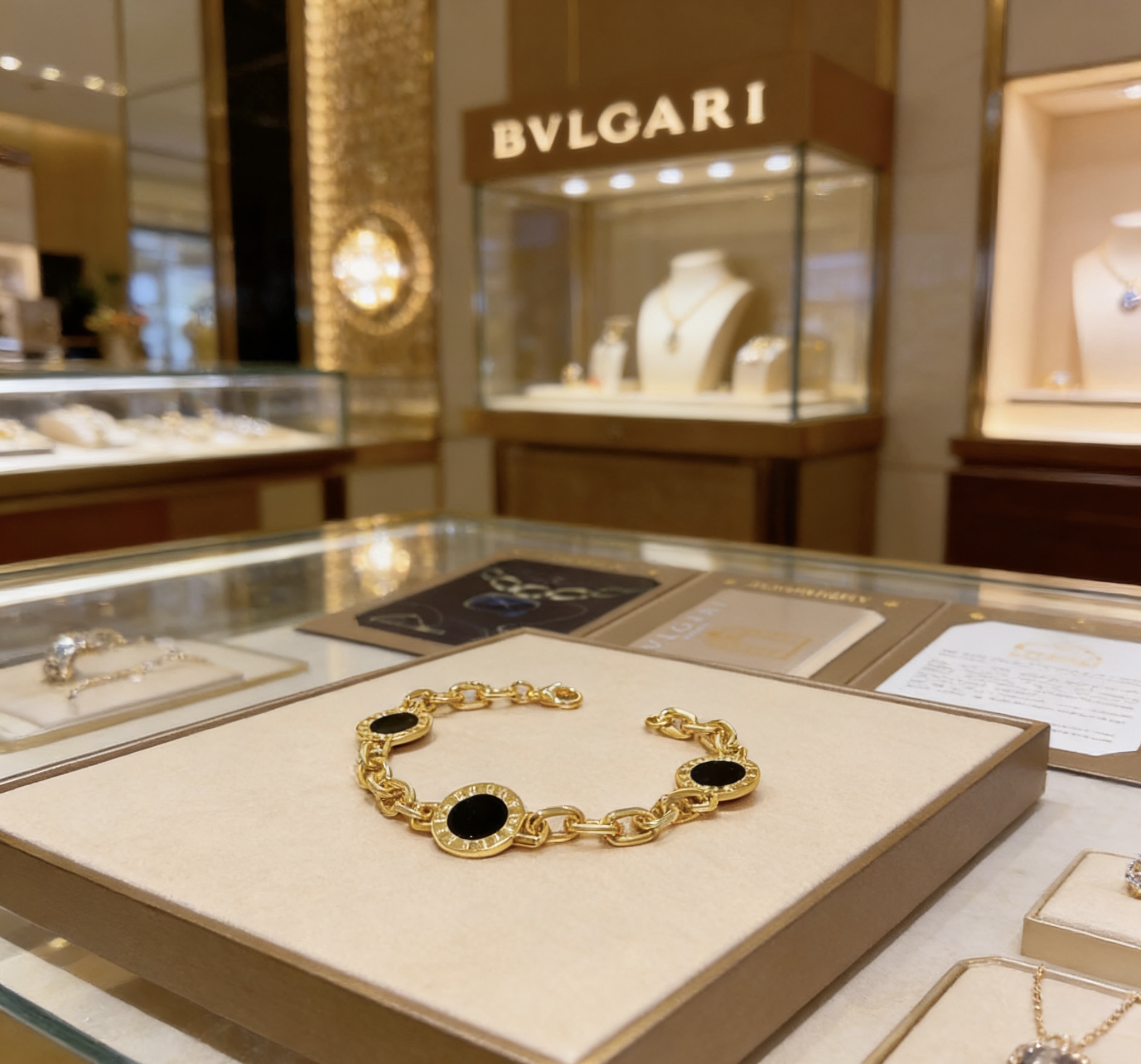 Bvlgari Bvlgari Bvlgari bracelet Yellow gold with black onyx inlays 18cm