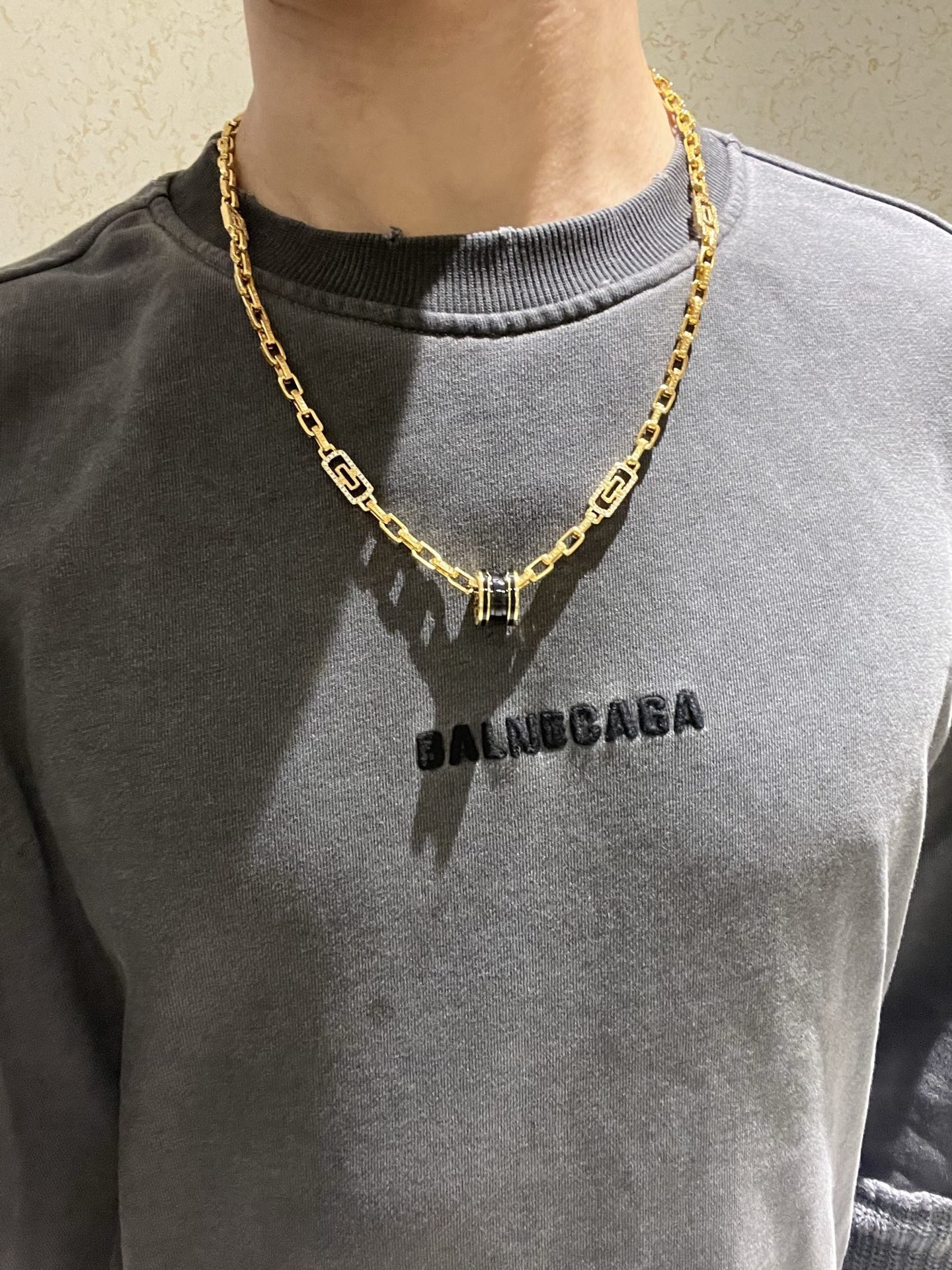 Bvlgari B zero1 necklace Yellow gold with black ceramic and diamond accents 60cm