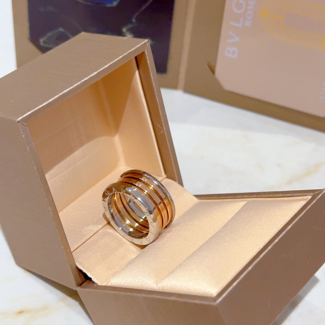 Bvlgari B zero1 ring 18k white gold and 18k rose gold 58