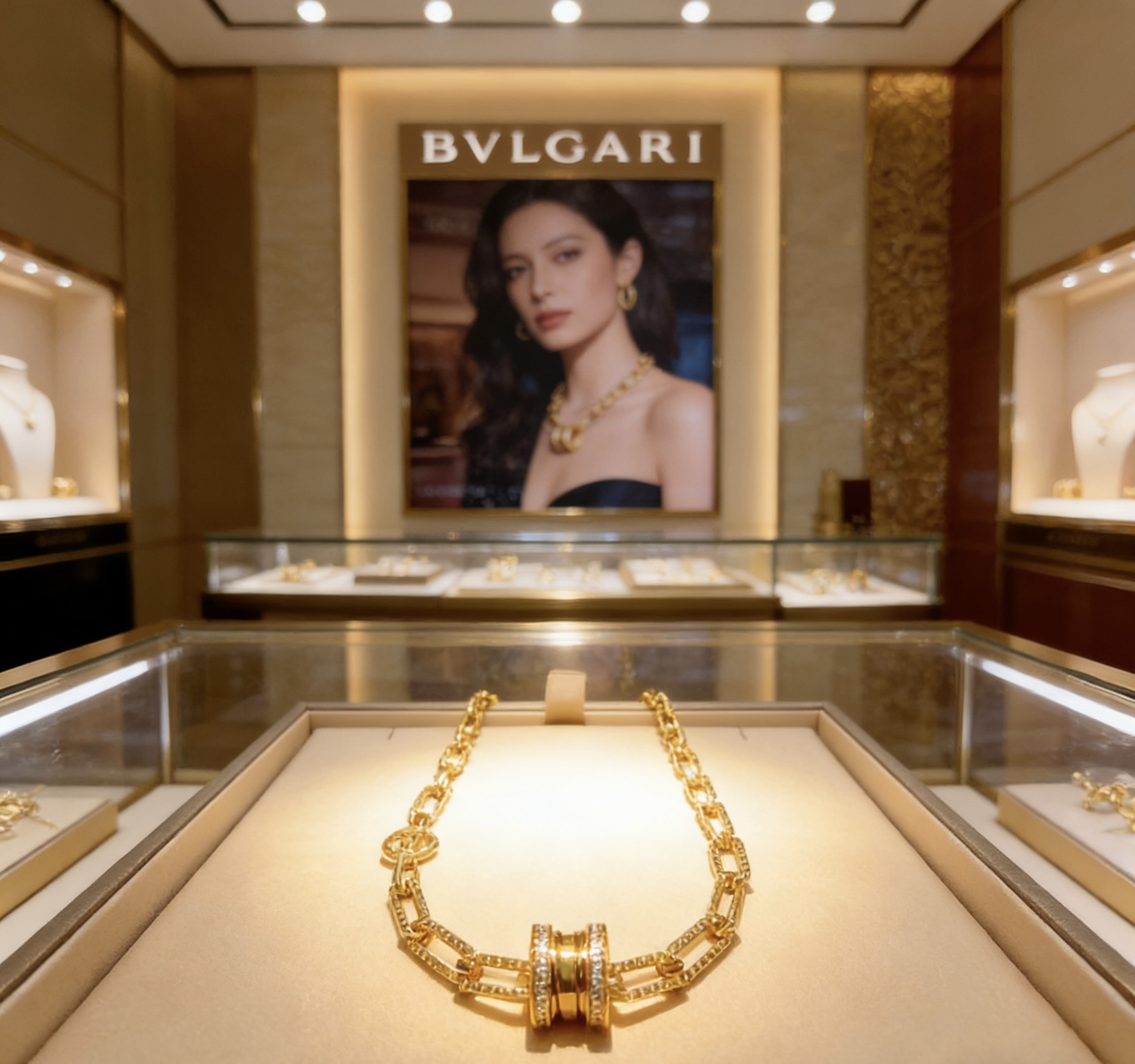 Bvlgari B zero1 necklace Yellow gold with diamond accents 40cm
