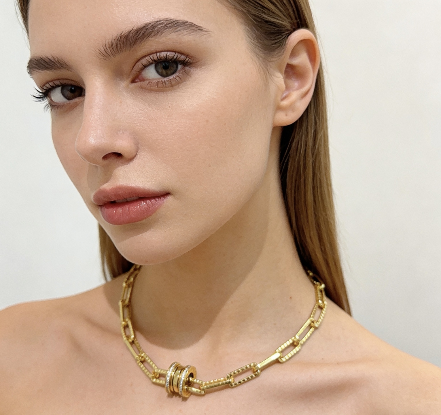 Bvlgari B zero1 necklace Yellow gold with diamond accents 40cm