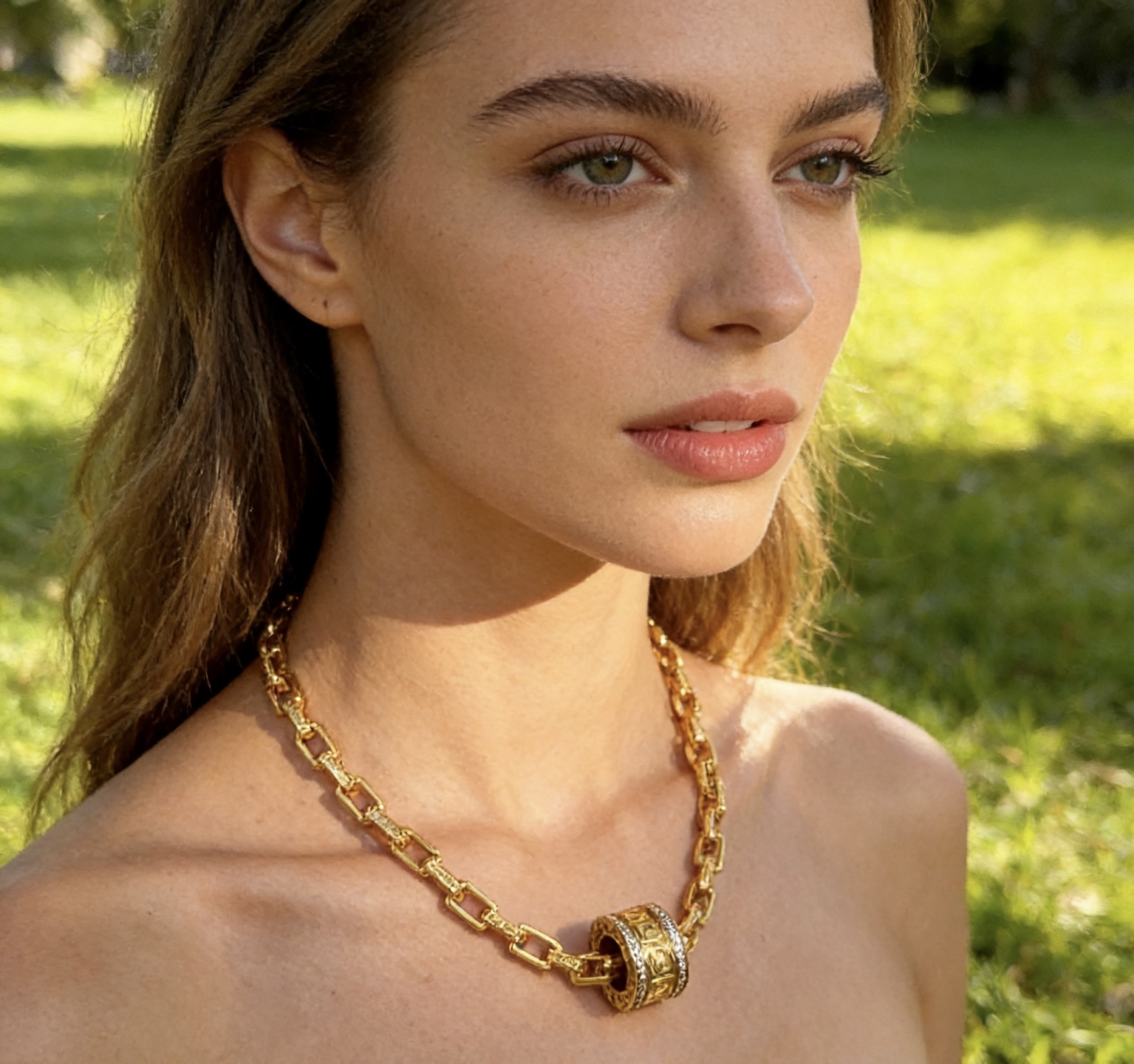 Bvlgari Bvlgari Roma necklace Yellow gold with clear diamond accents 45cm