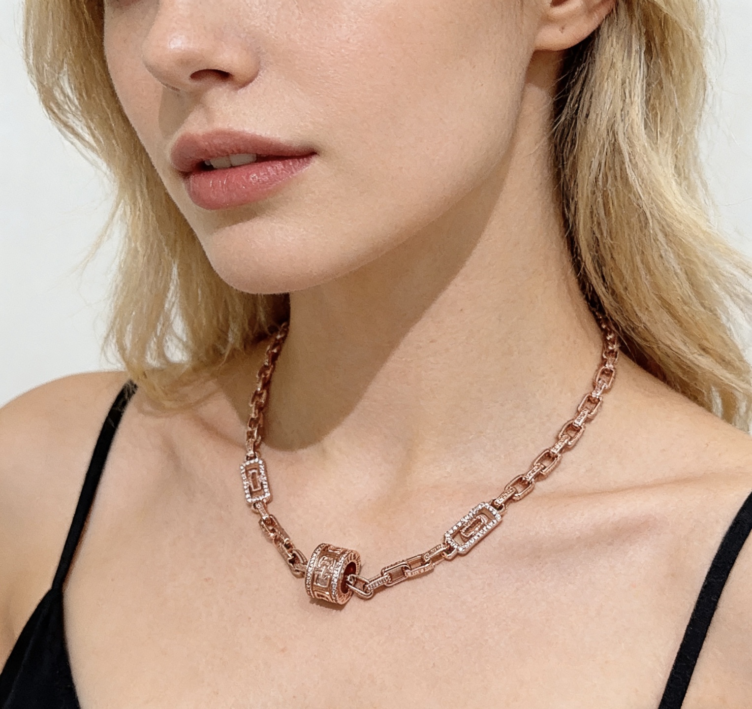 Bvlgari Parentesi necklace Rose gold with diamond accents 45cm
