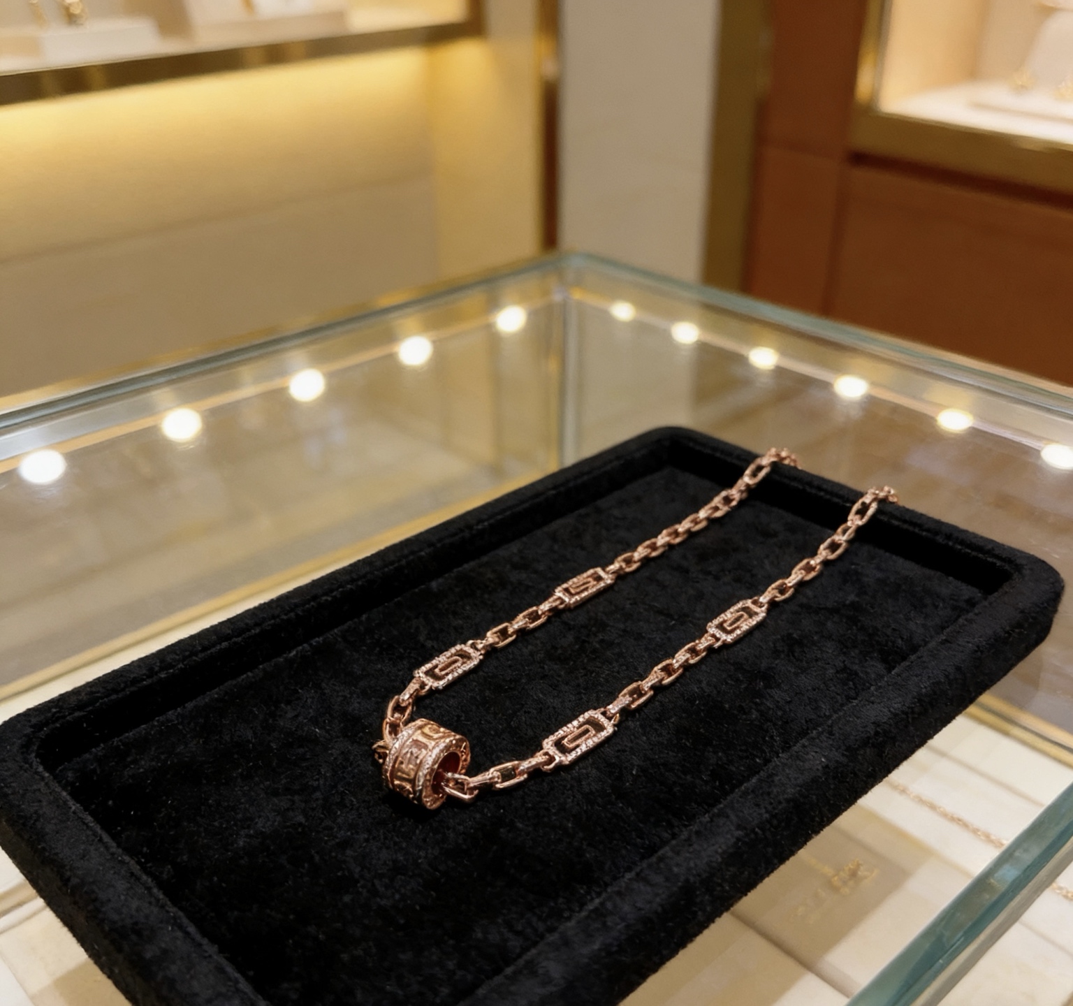Bvlgari Parentesi necklace Rose gold with diamond accents 45cm