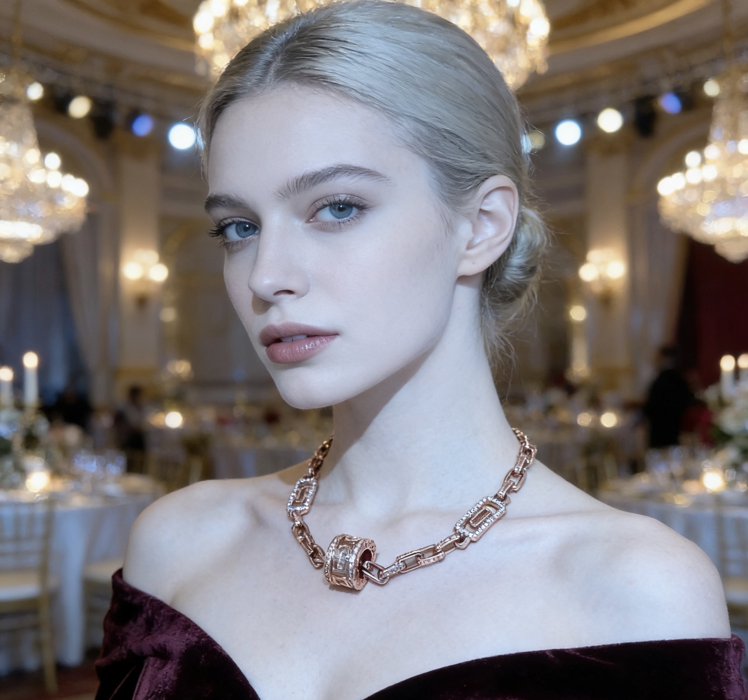 Bvlgari Parentesi necklace Rose gold with diamond accents 45cm