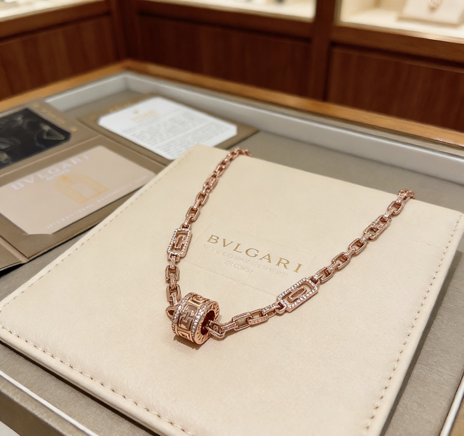 Bvlgari Parentesi necklace Rose gold with diamond accents 45cm