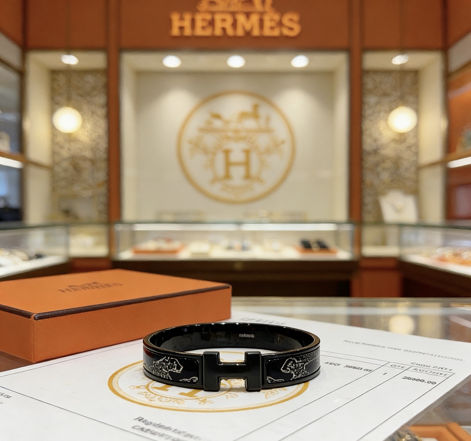 Bracciale Hermes Clic Clac H Cheval Deco smalto nero con hardware in metallo color argento dettagli decorativi equini argento 17