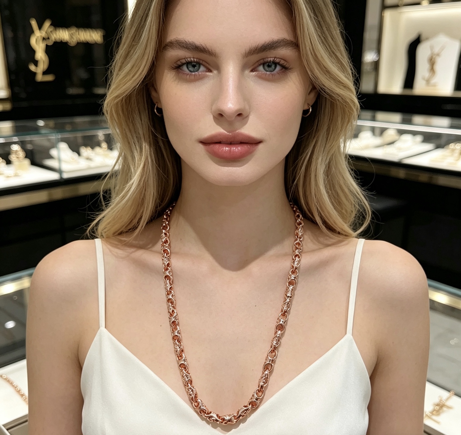 Saint Laurent DIVAS DREAM necklace rose gold 60cm