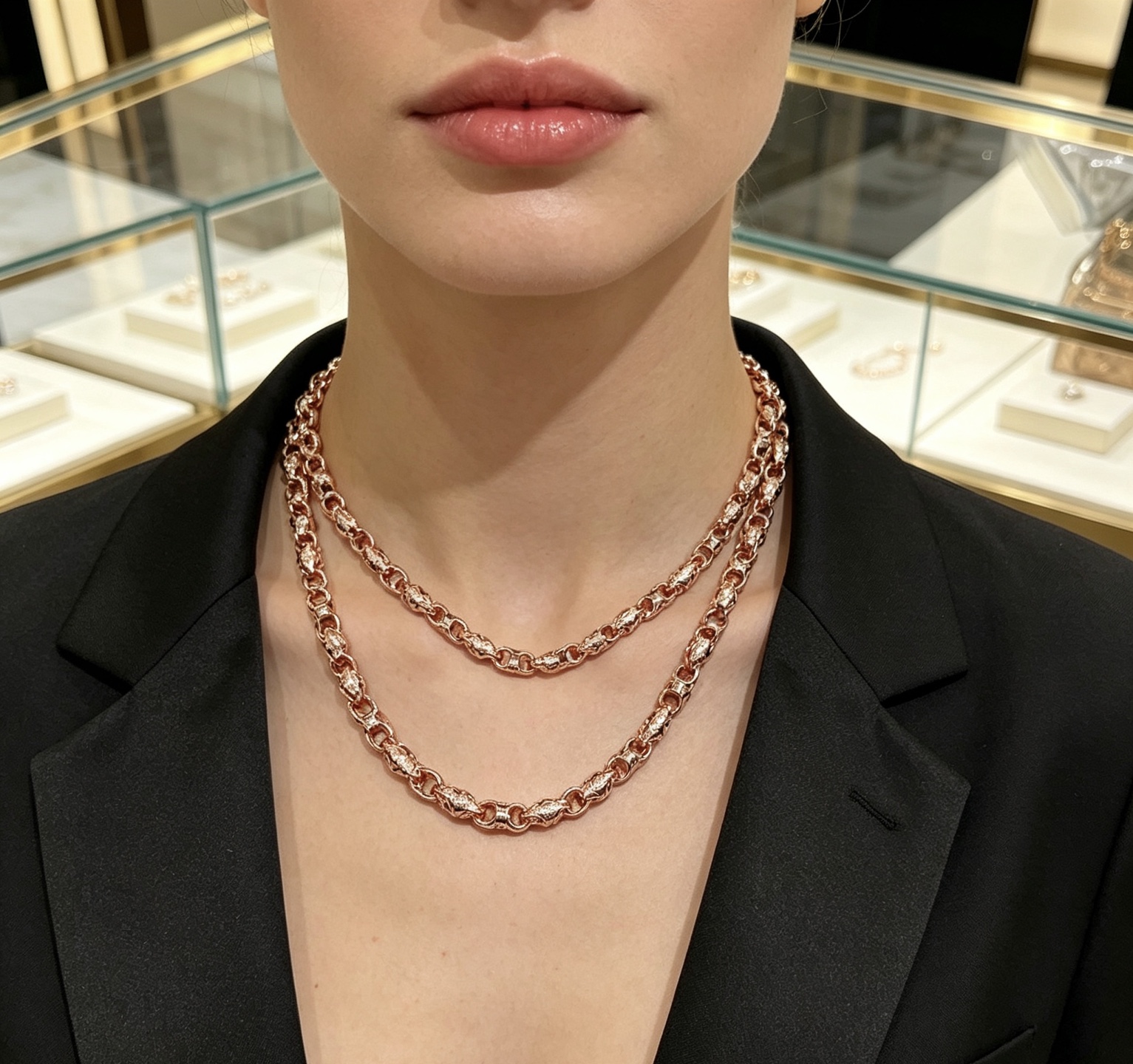 Saint Laurent DIVAS DREAM necklace rose gold 60cm