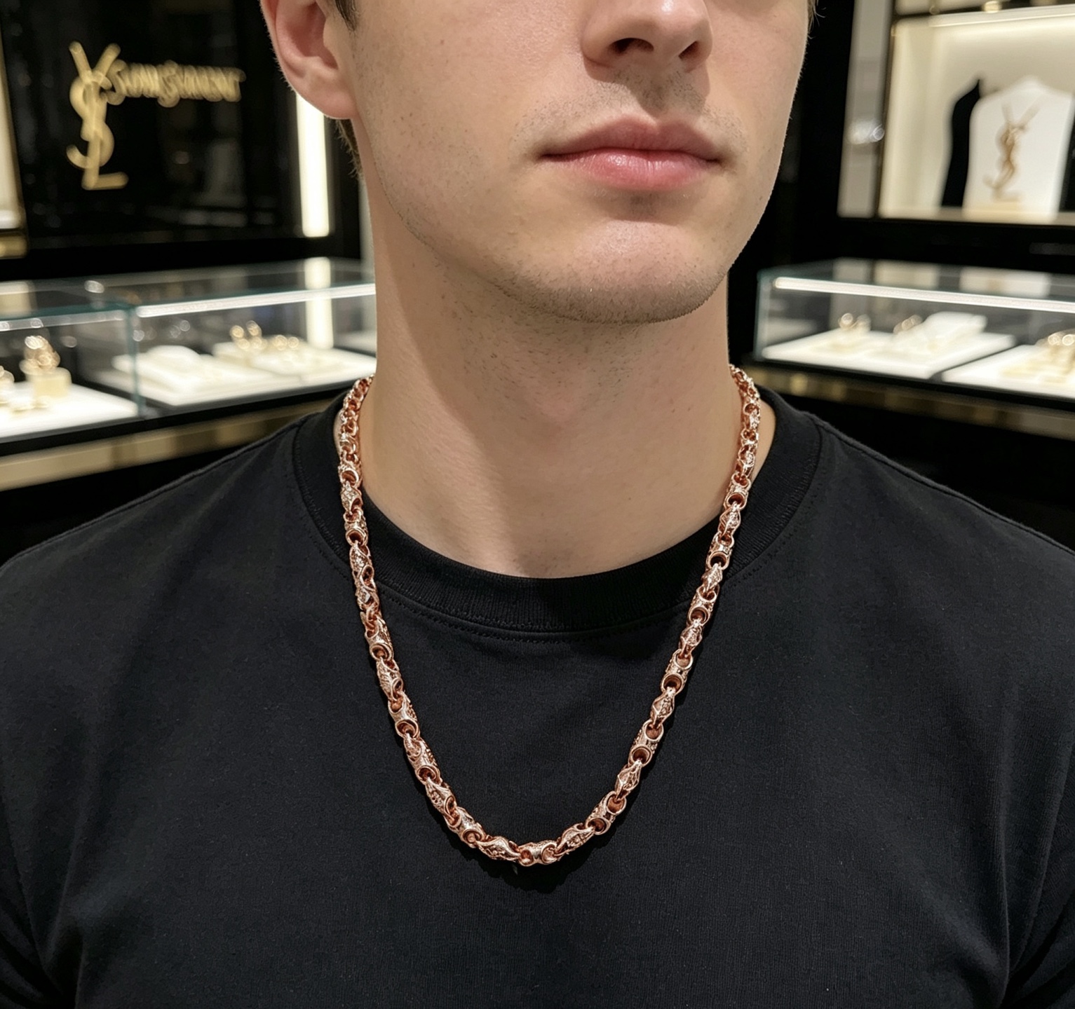 Saint Laurent DIVAS DREAM necklace rose gold 60cm
