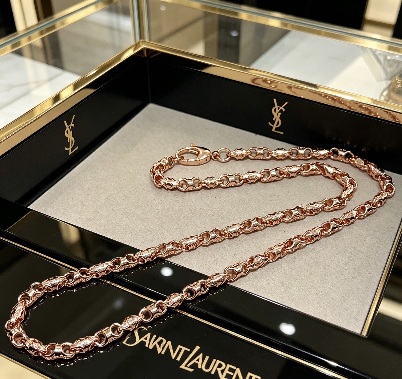 Saint Laurent DIVAS DREAM necklace rose gold 60cm