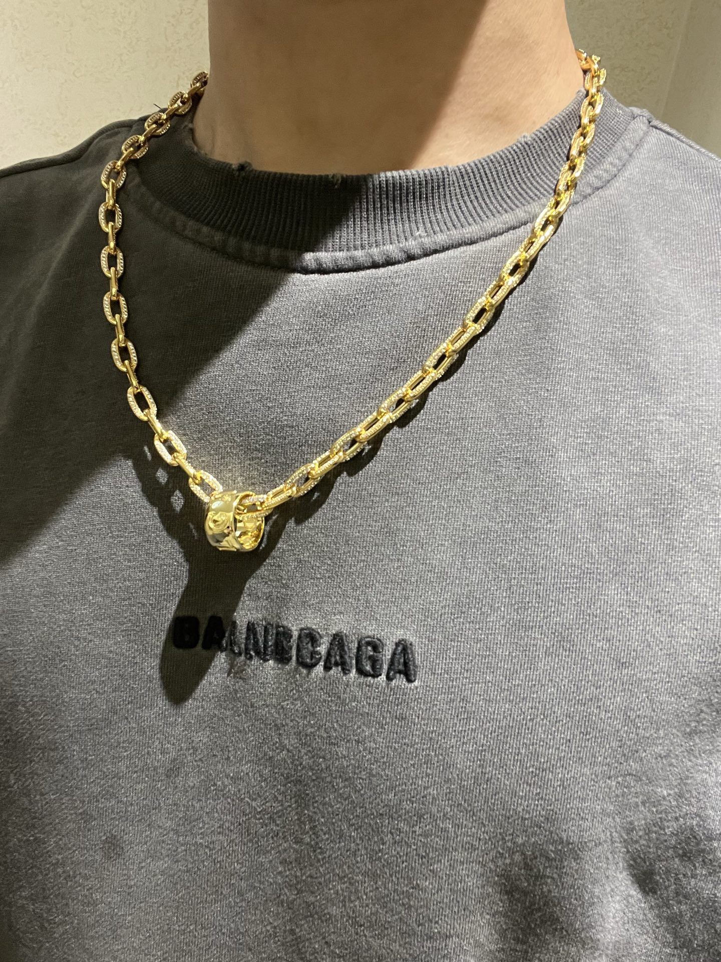 Bvlgari DIVAS DREAM necklace yellow gold with clear pave diamonds 60cm