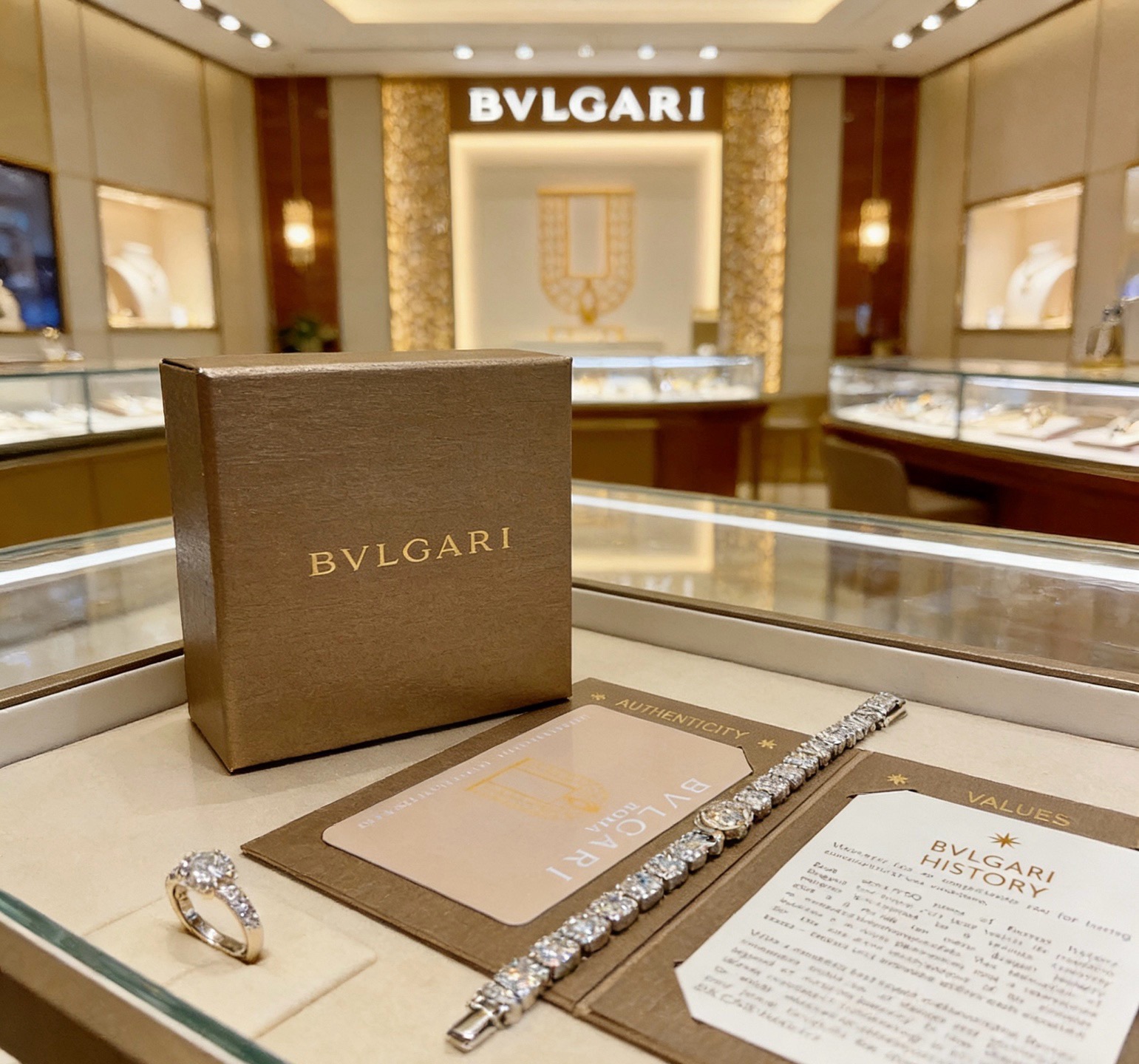 Bvlgari Divas Dream bracelet silver-toned white gold with clear diamond accents 18cm