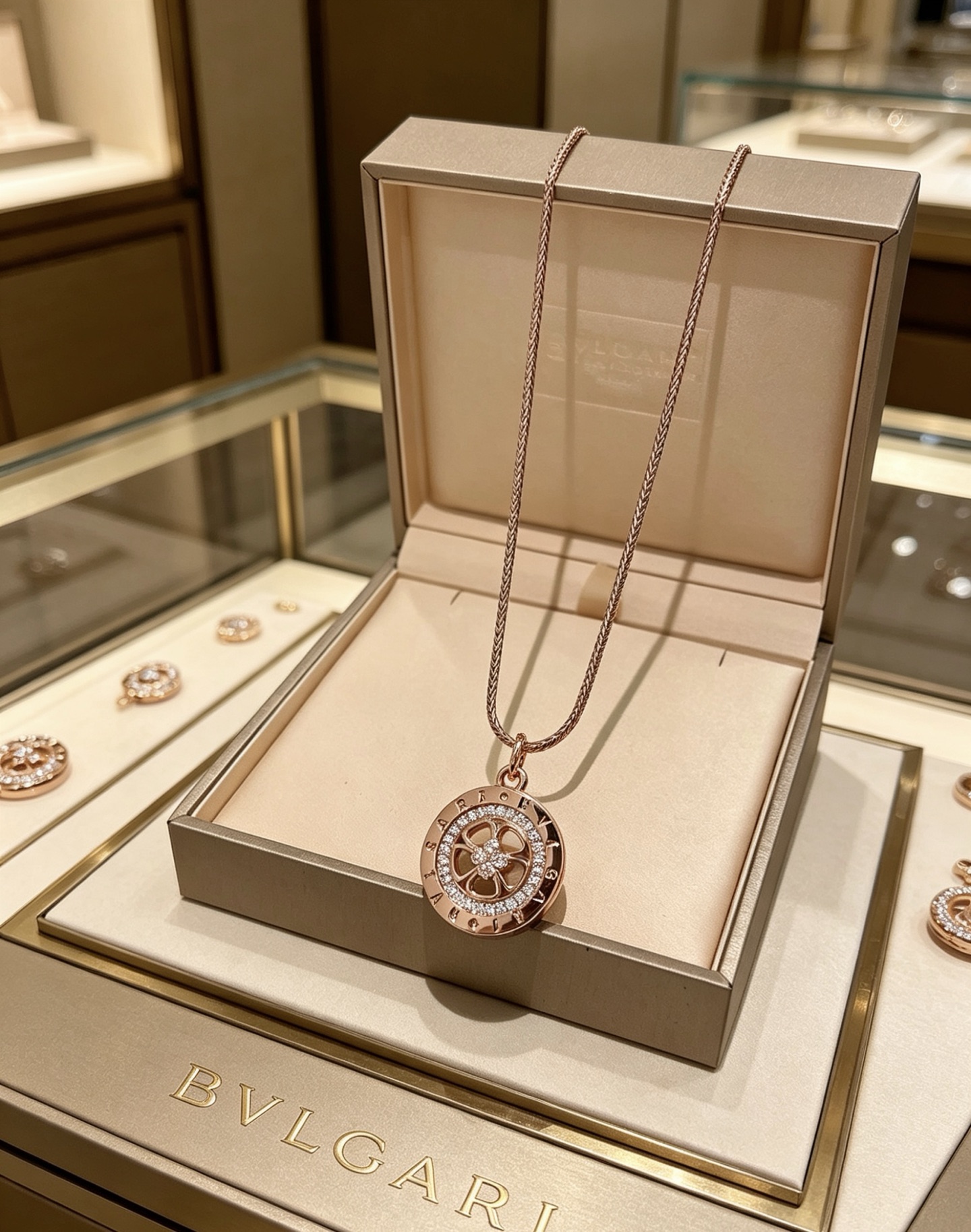 Bvlgari Bvlgari Bvlgari necklace Rose gold with diamond accents 60cm