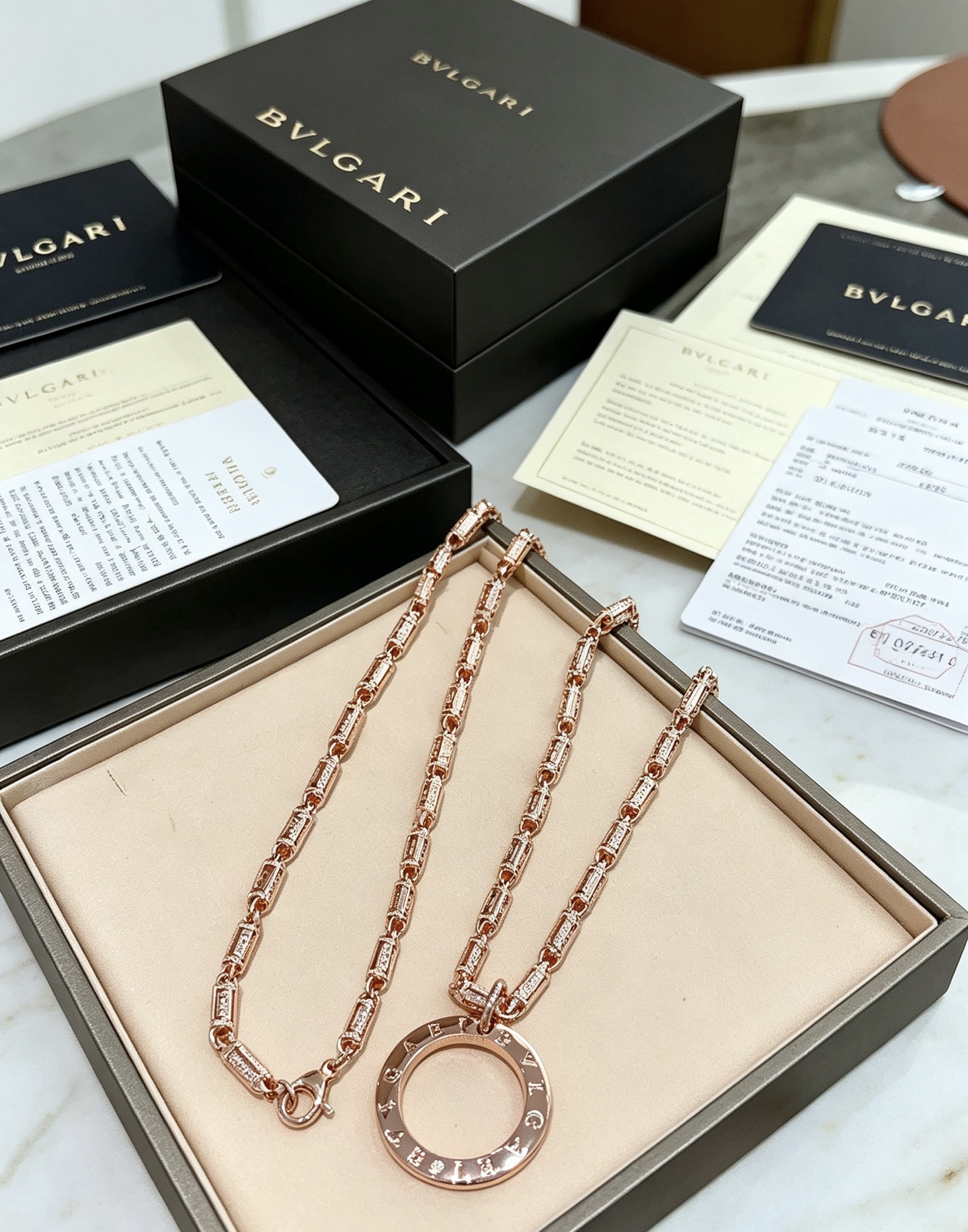 Bvlgari Bvlgari Bvlgari necklace 18K rose gold 60cm