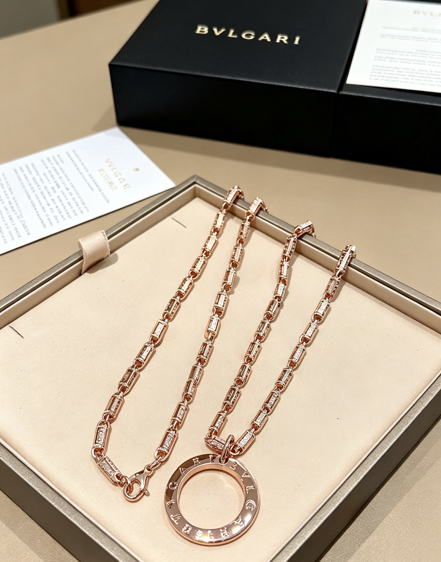 Bvlgari Bvlgari Bvlgari necklace 18K rose gold 60cm