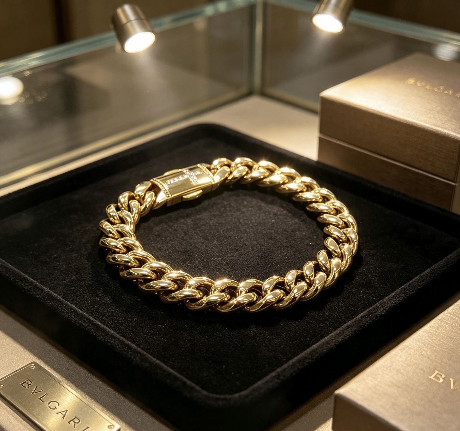 Bvlgari DIVAS DREAM bracelet yellow gold with clear diamond accents 20cm