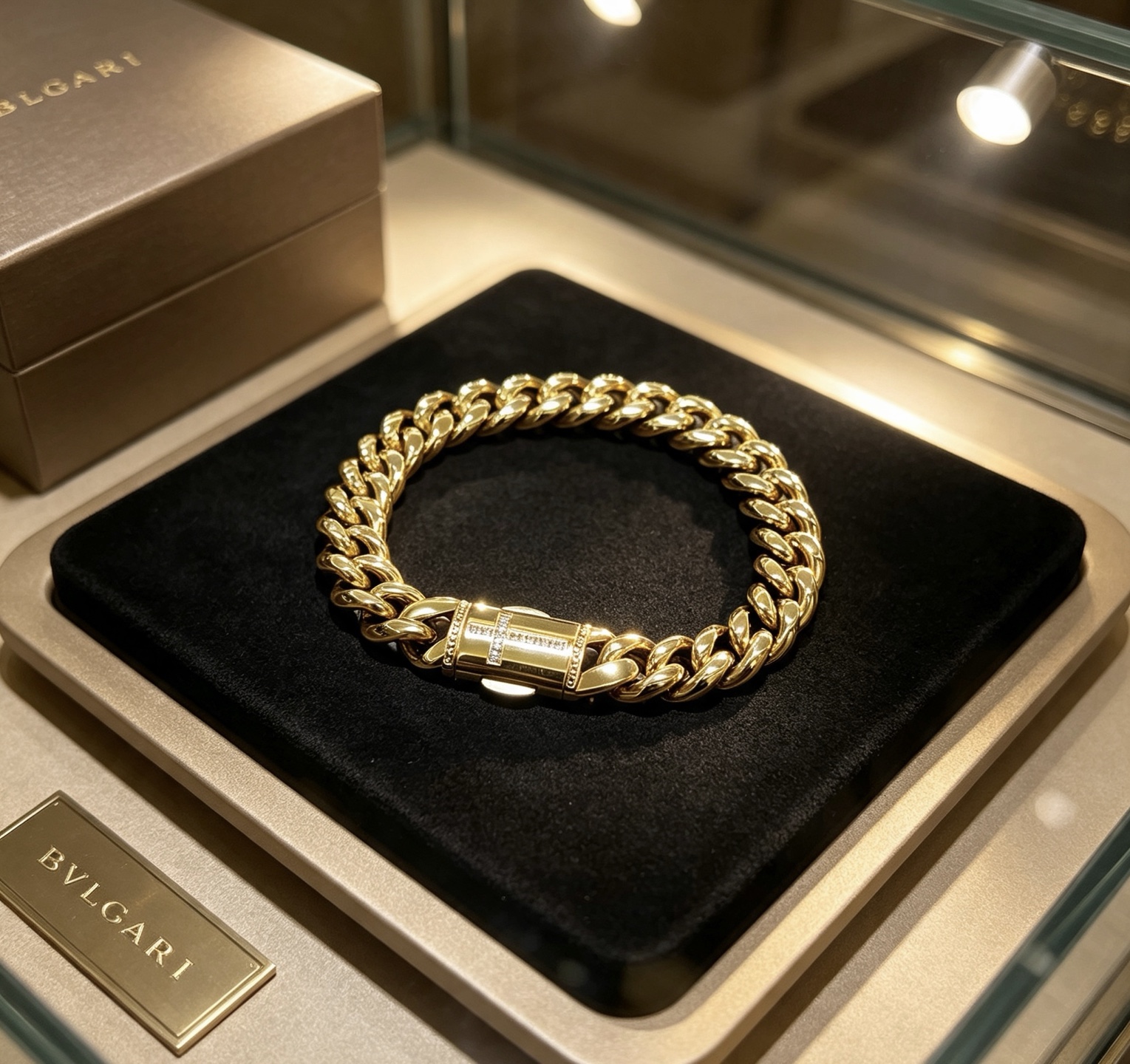 Bvlgari DIVAS DREAM bracelet yellow gold with clear diamond accents 20cm