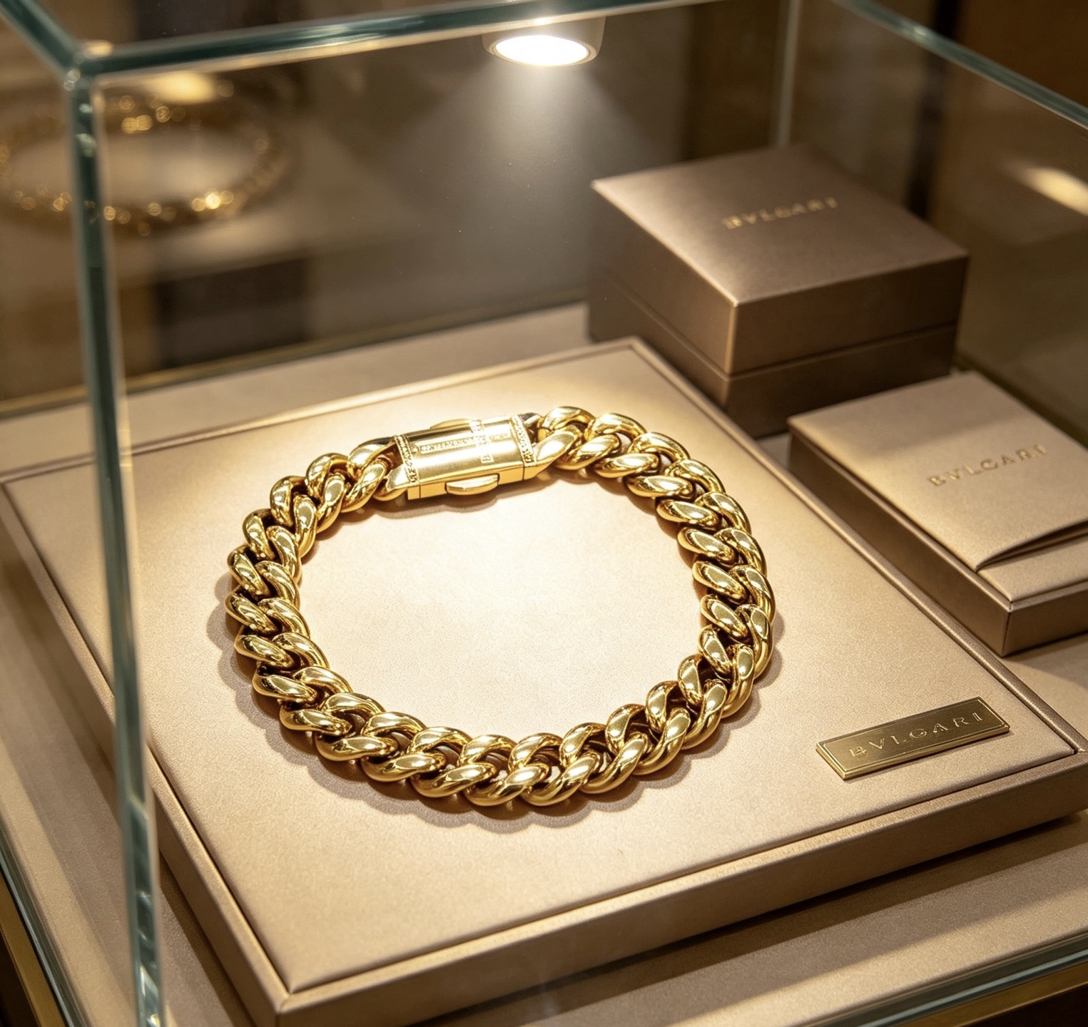 Bvlgari DIVAS DREAM bracelet yellow gold with clear diamond accents 20cm