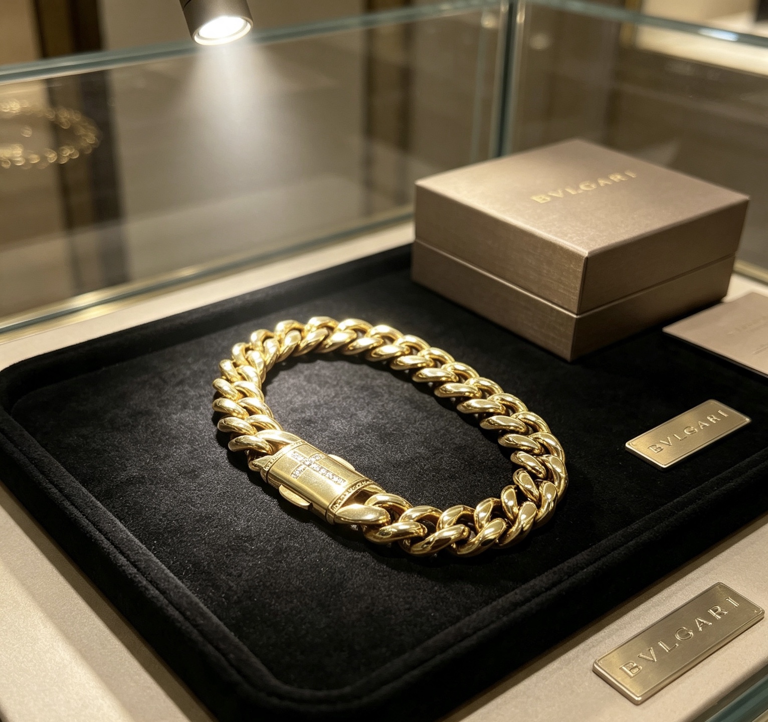 Bvlgari DIVAS DREAM bracelet yellow gold with clear diamond accents 20cm