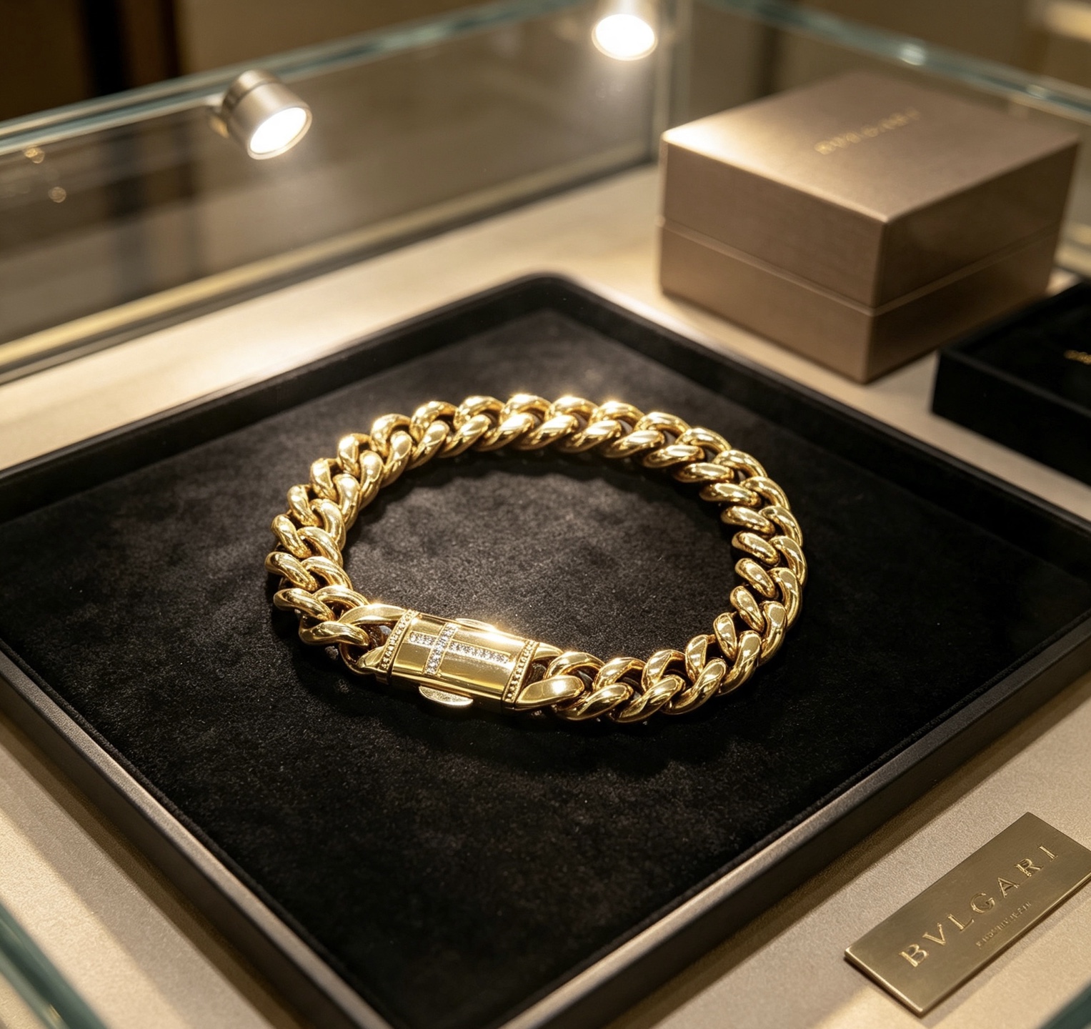 Bvlgari DIVAS DREAM bracelet yellow gold with clear diamond accents 20cm
