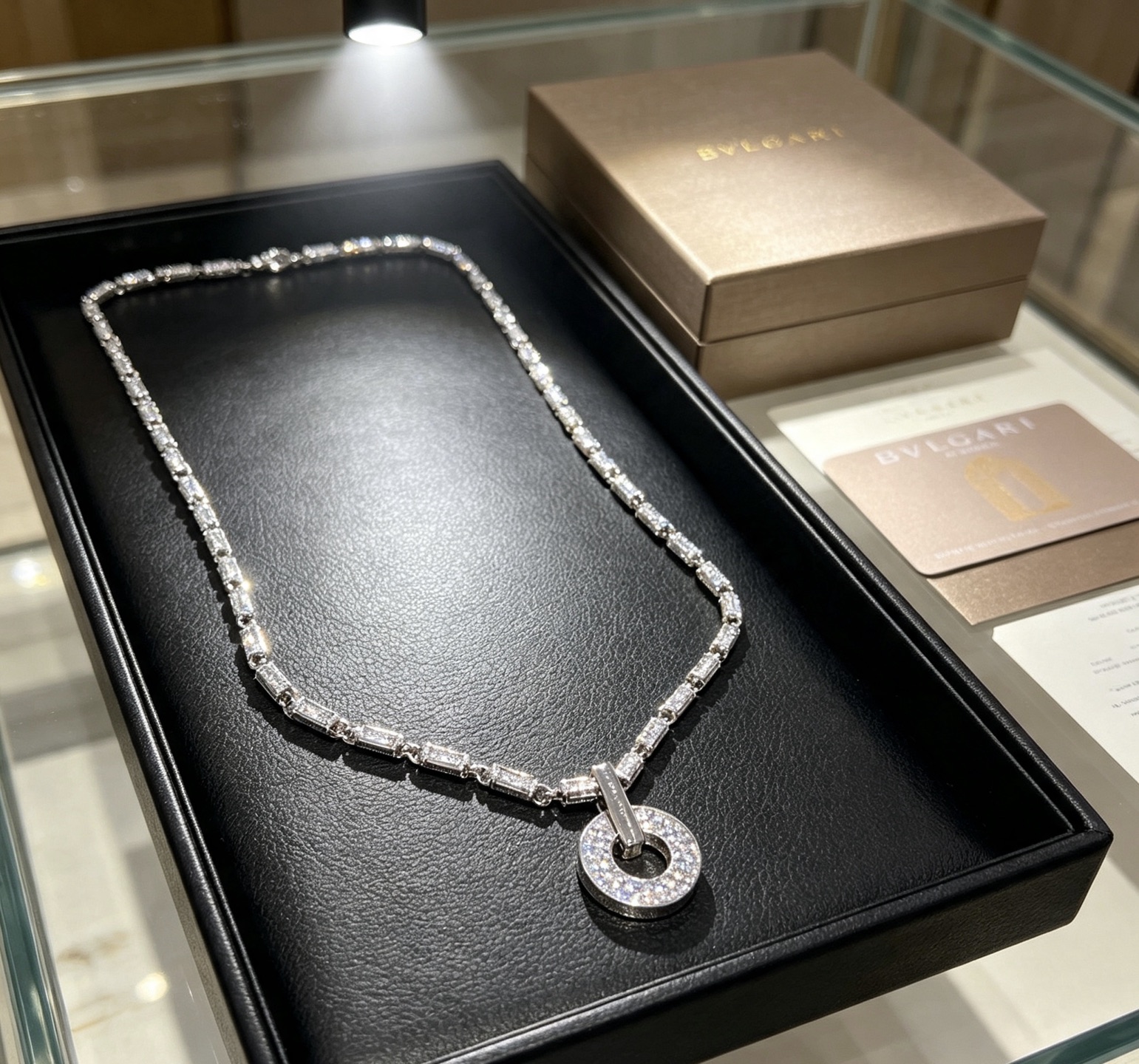 Bvlgari Bvlgari Bvlgari necklace 18k white gold pave set white diamonds 42cm