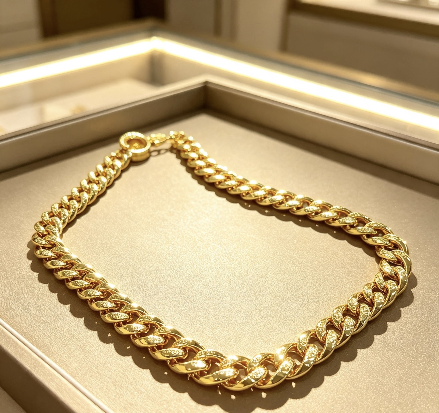 Bvlgari DIVAS DREAM necklace 18K yellow gold with diamond-paved chain links 60cm
