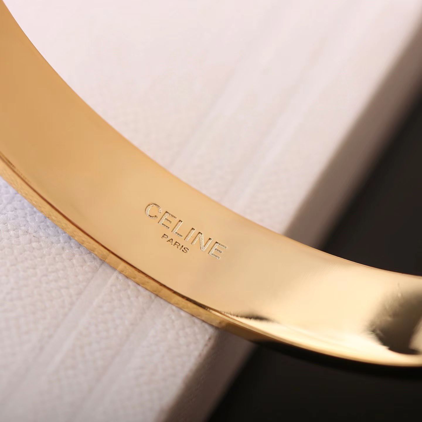 Celine Paris Enamel Cuff Bracelet bracelet gold-tone metal with bright blue enamel 6 5 inches